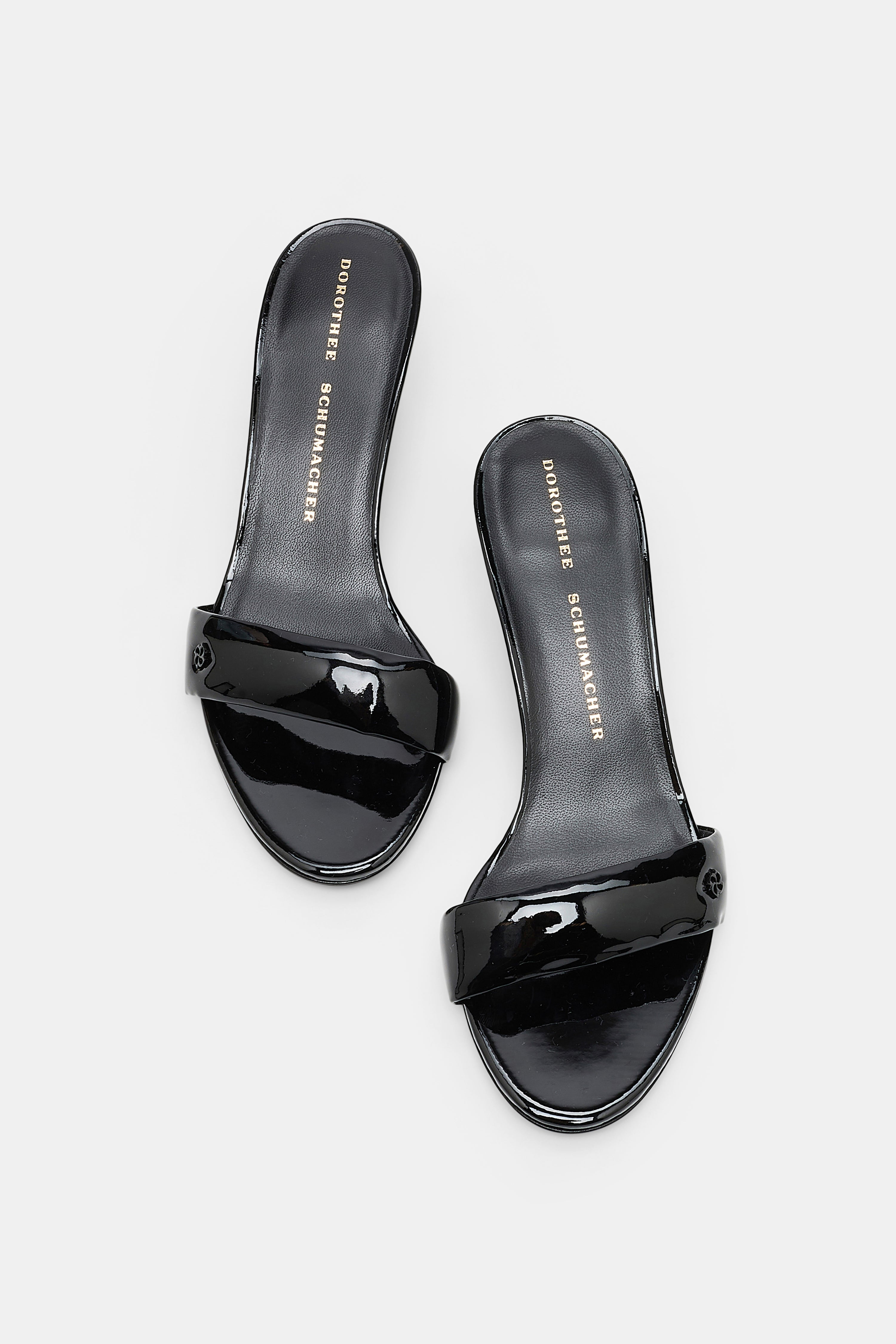 GLOSSY SHINE wedge mule