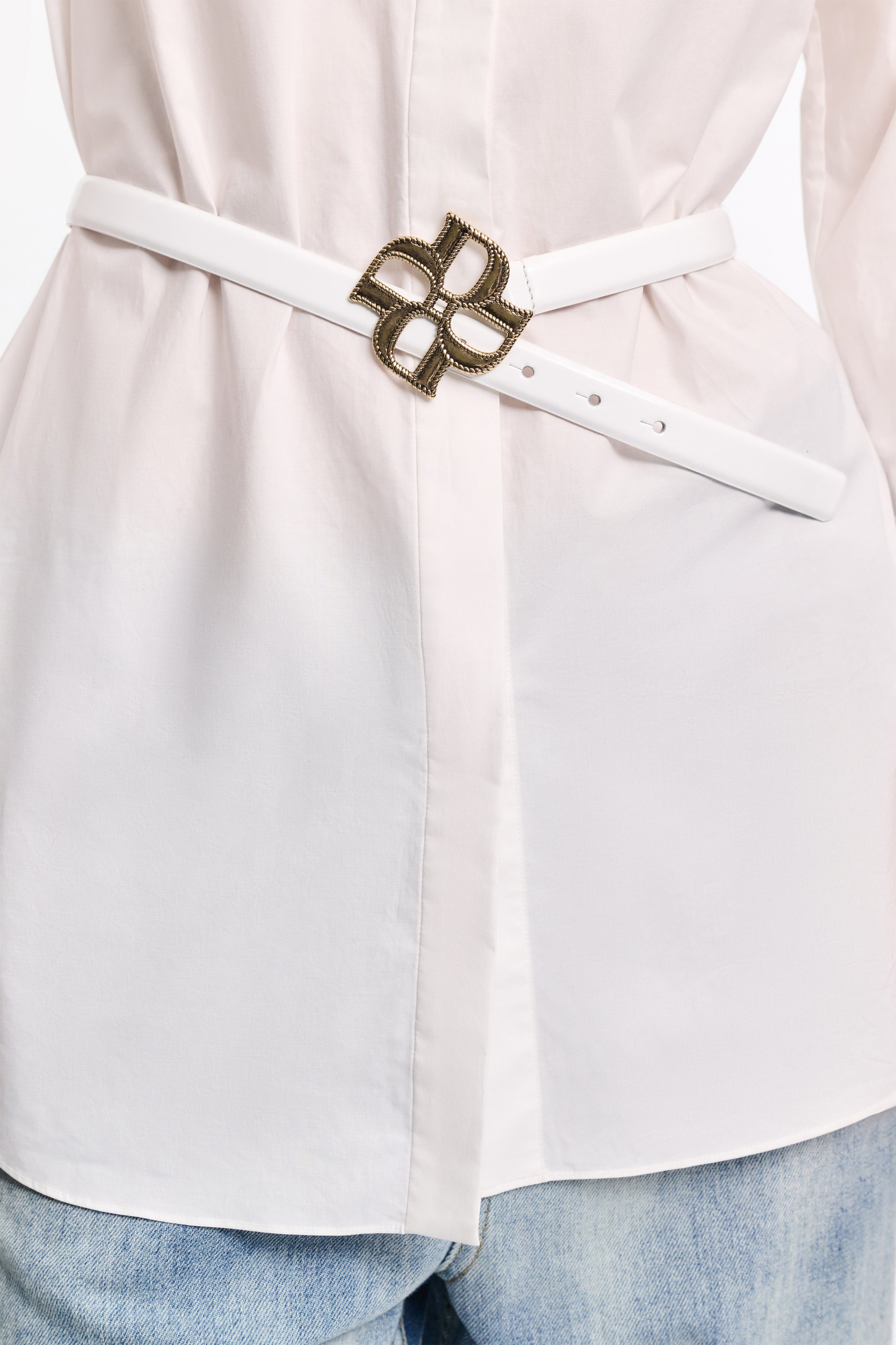SUBTLE SHINE d rose buckle belt