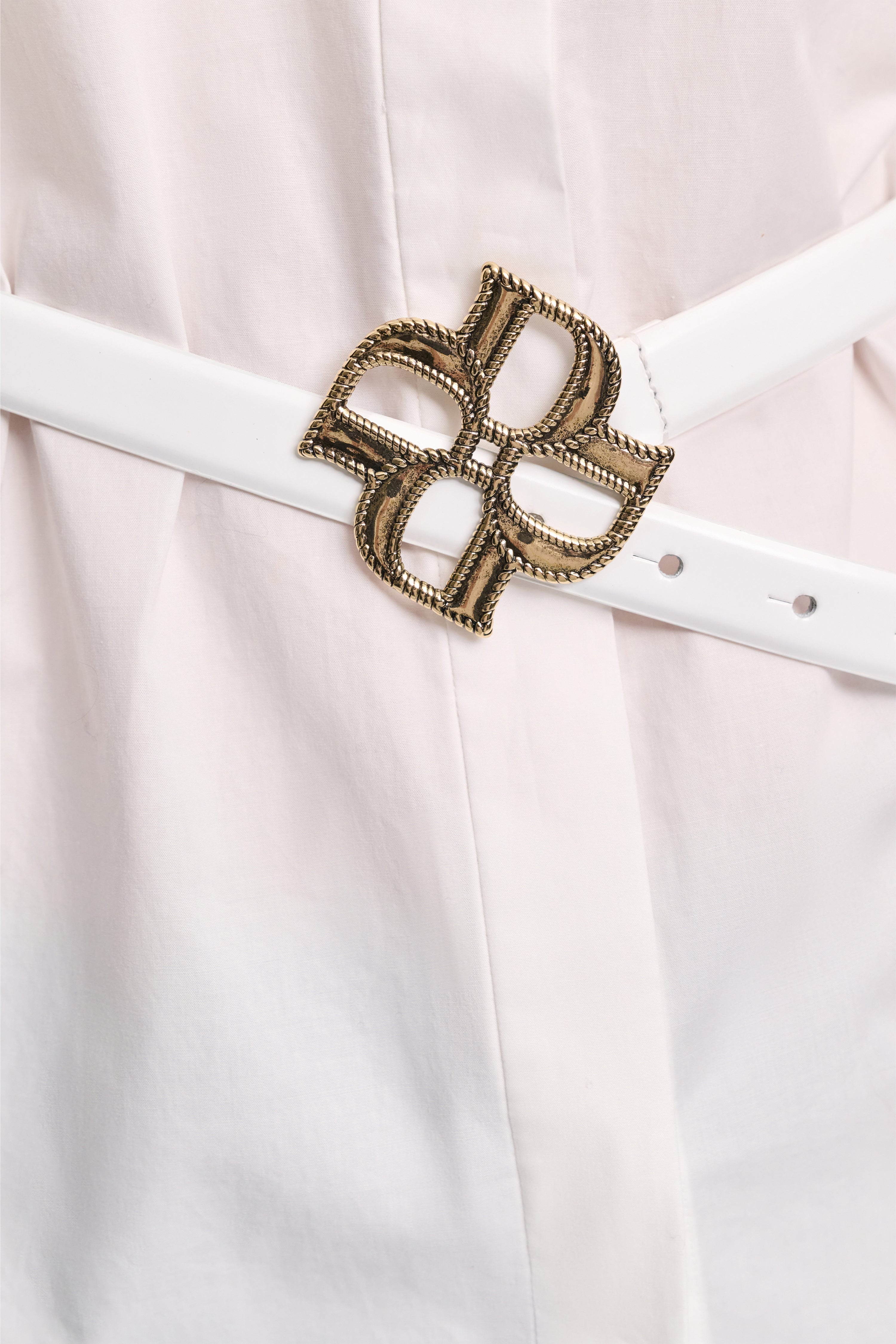 SUBTLE SHINE d rose buckle belt