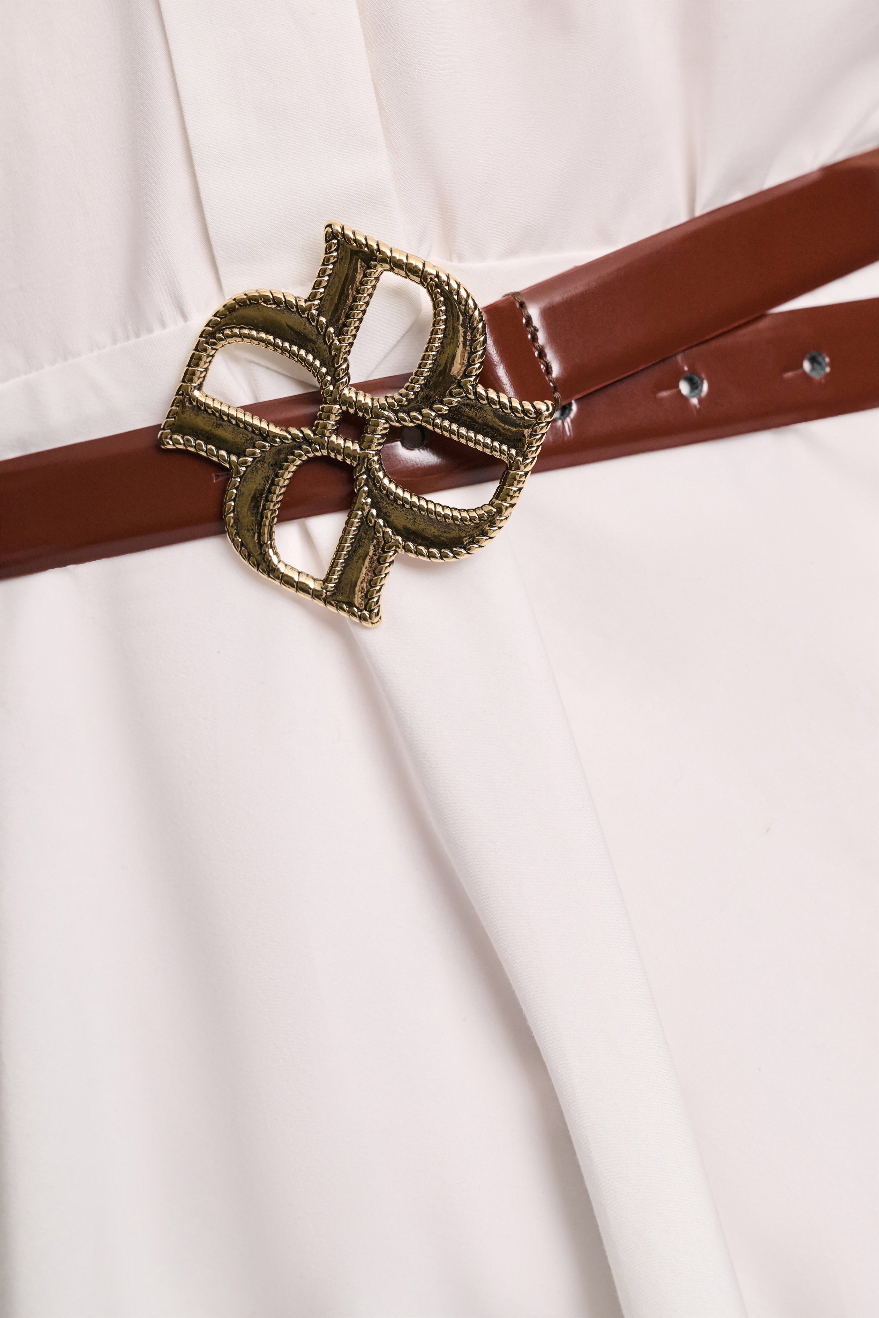 SUBTLE SHINE d rose buckle belt