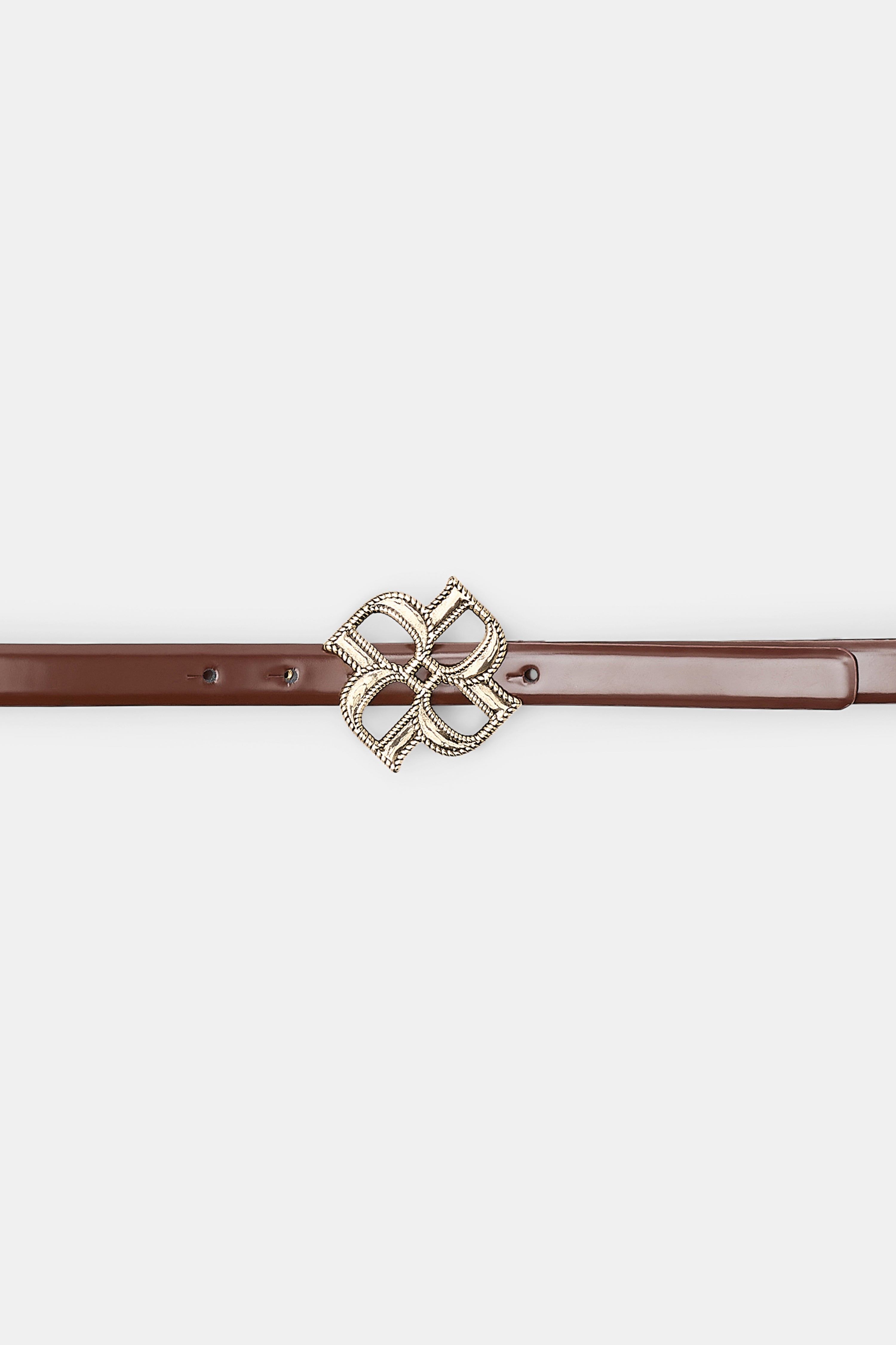 SUBTLE SHINE d rose buckle belt