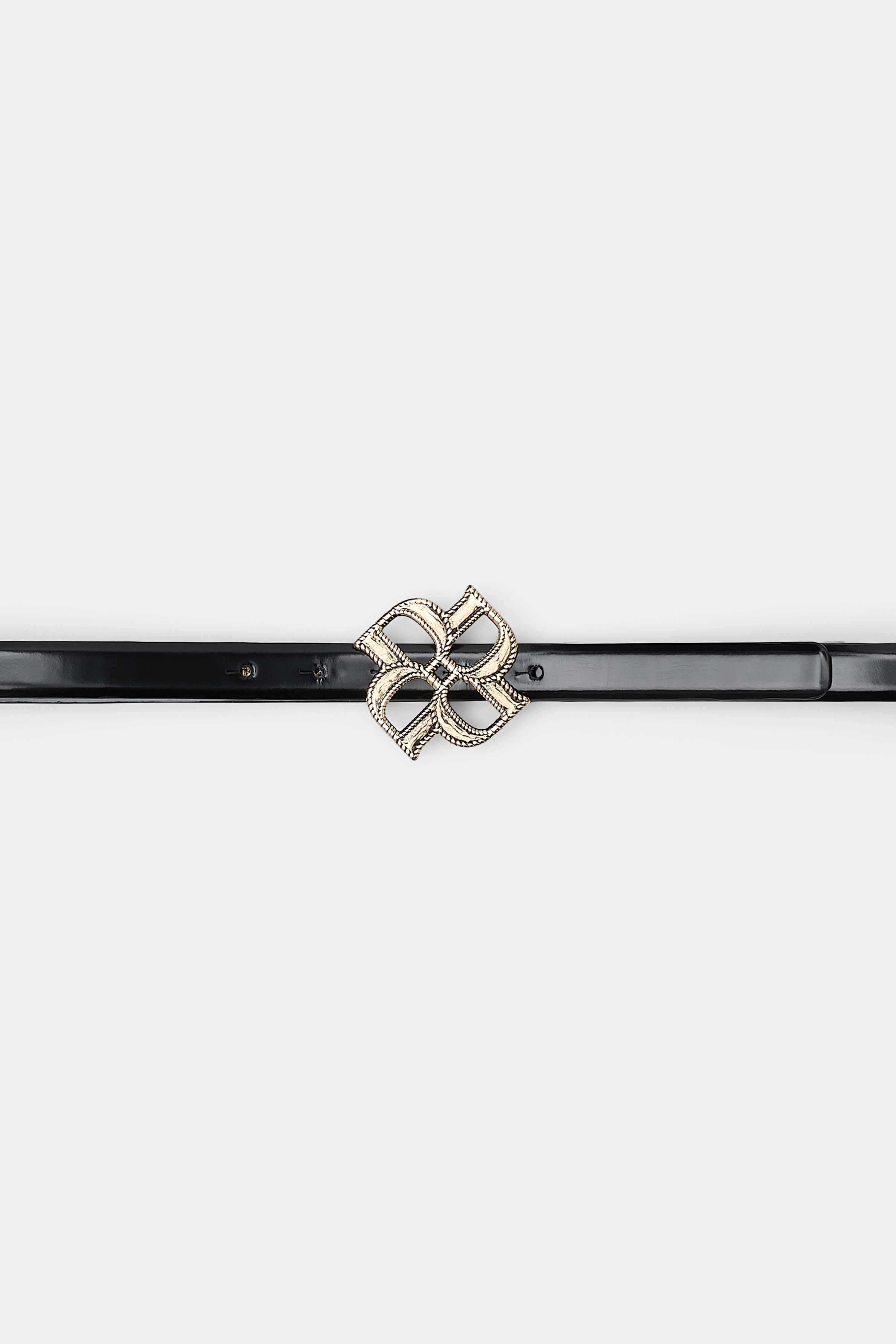 SUBTLE SHINE d rose buckle belt