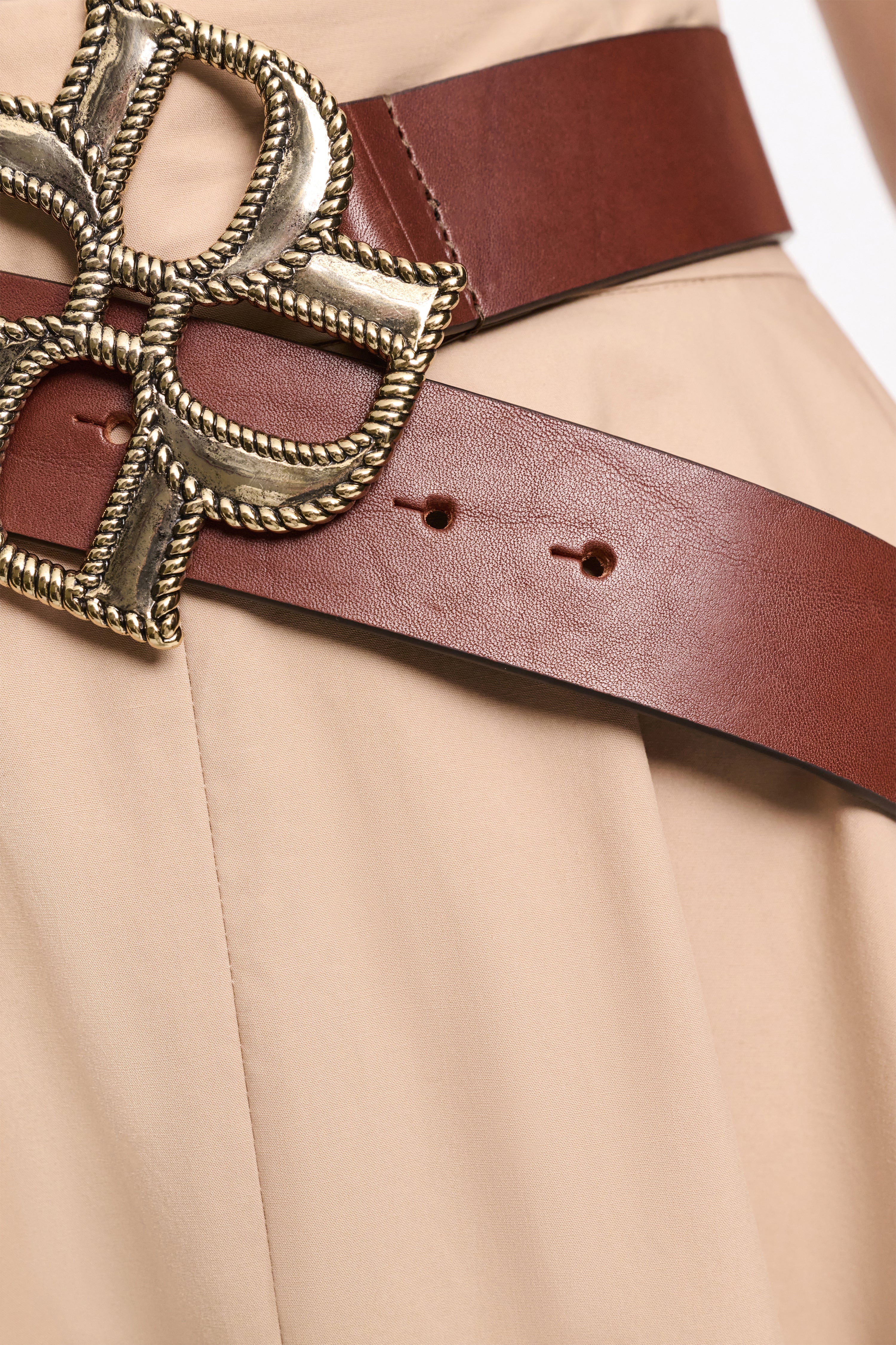VINTAGE ROSE drose belt 4cm vintage cuoio