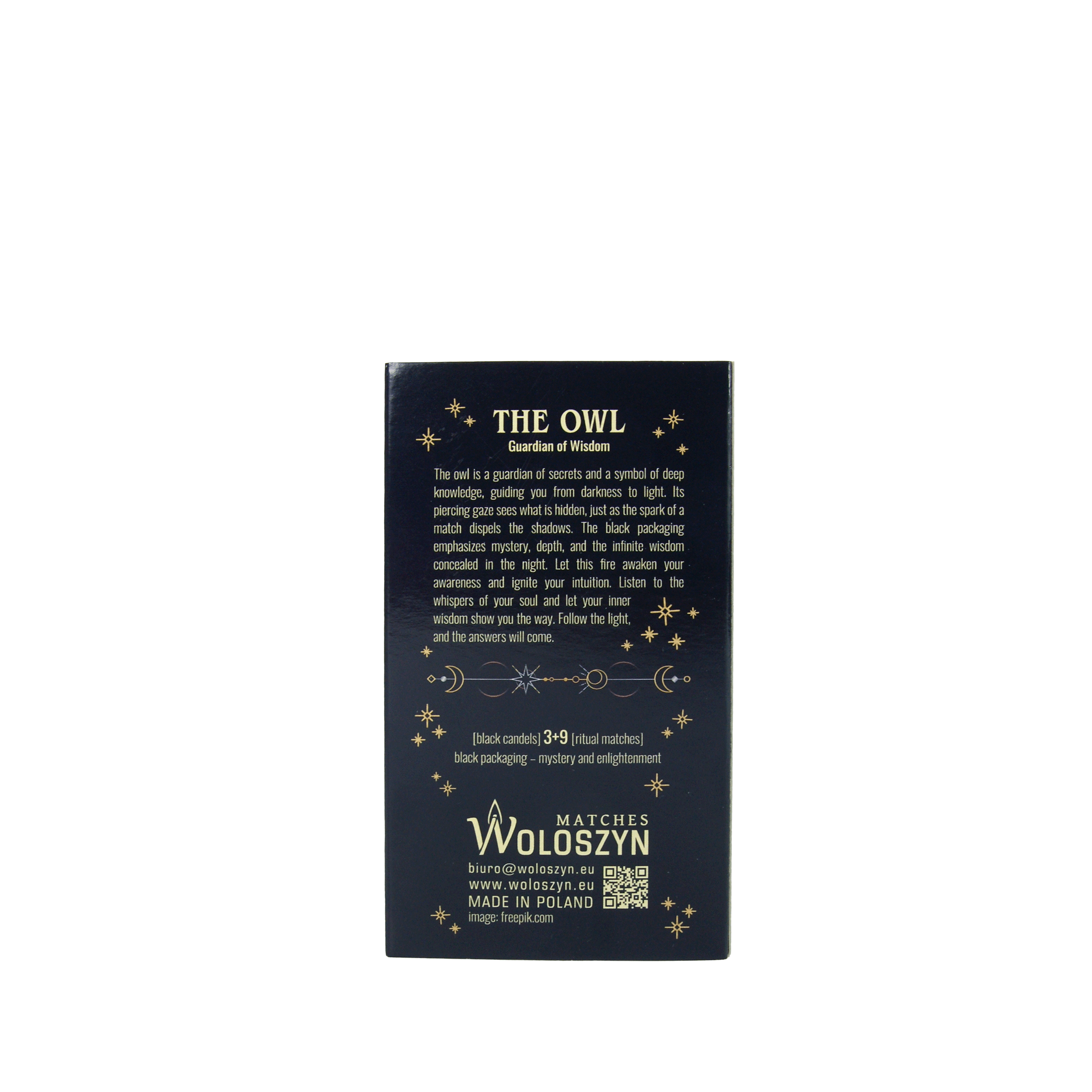 Verdancia-Ritual-Set „Die Eule – Hüterin der Geheimnisse“ – Schwarze Kerzen & lange Streichhölzer-Kerzen-Black-Deal-Outlet-by-ARCHIVIST