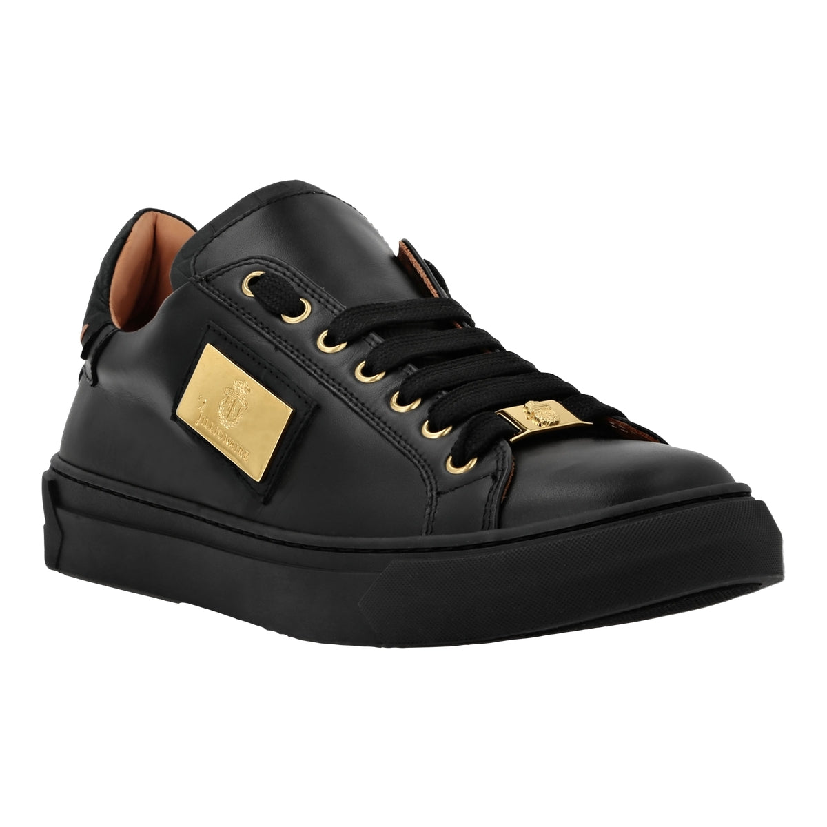 Croco Printed Nappa Leather Lo-Top Sneakers