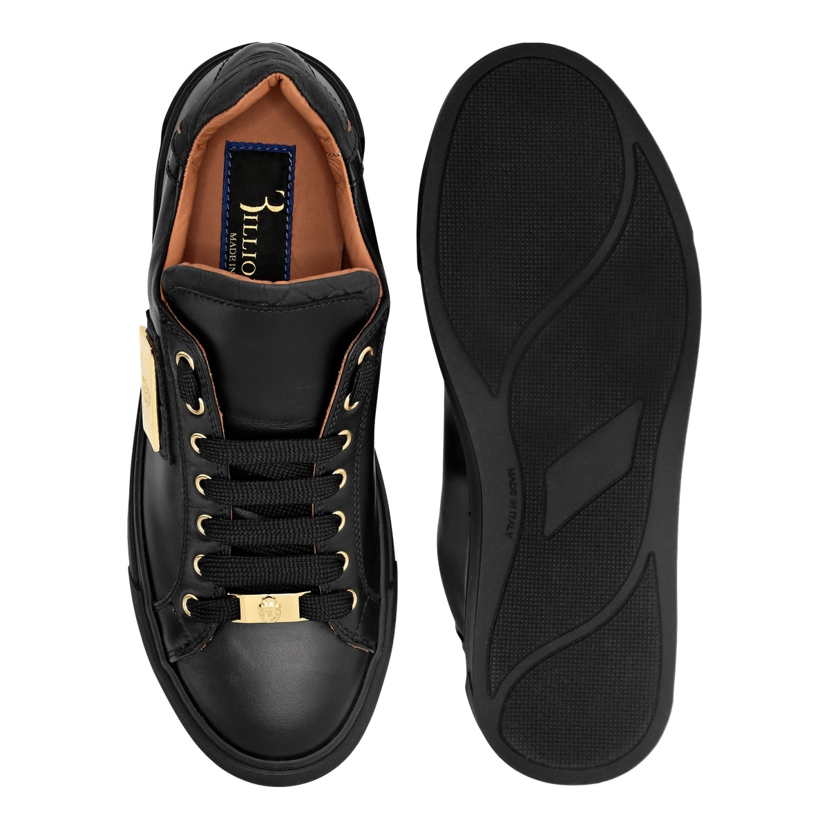 Croco Printed Nappa Leather Lo-Top Sneakers