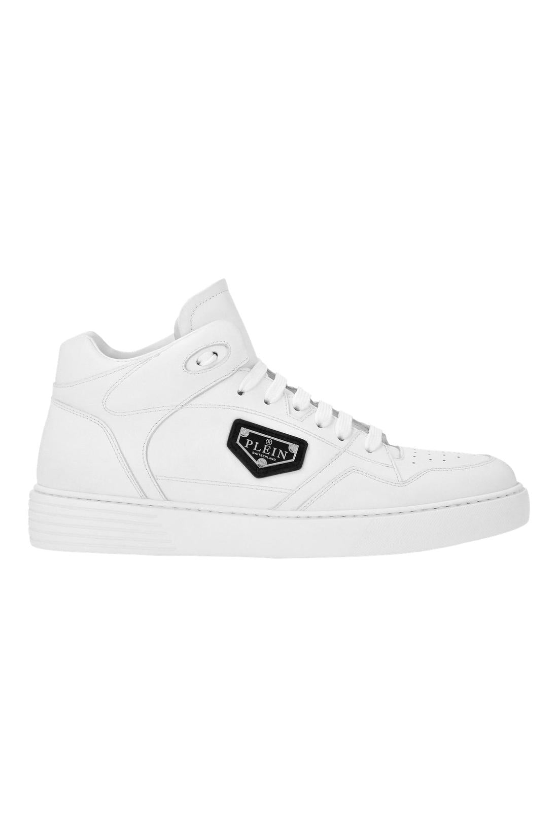 Philipp Plein Nappa Leather Mid Top Sneakers, Schuhe