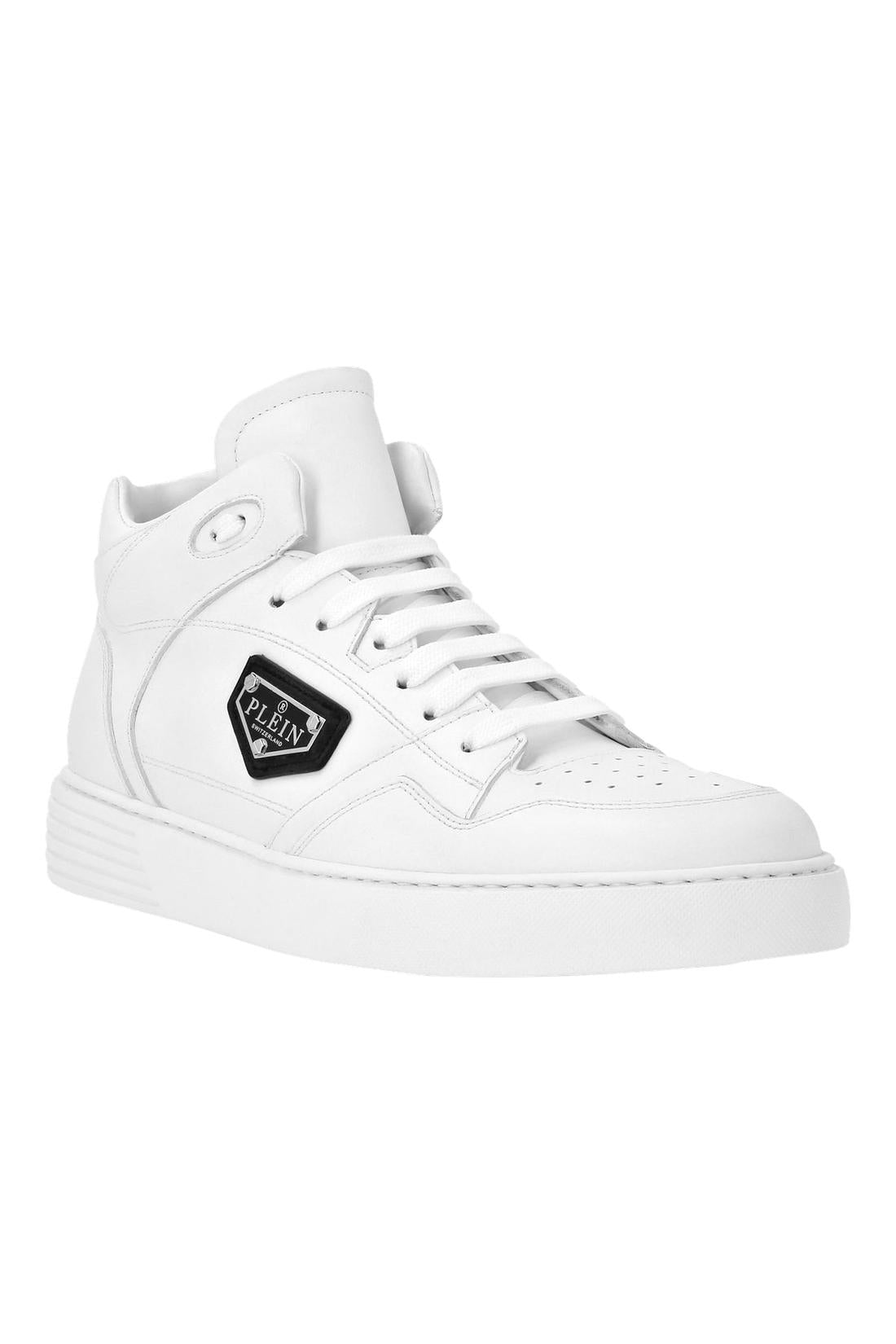 Philipp Plein Nappa Leather Mid Top Sneakers, Schuhe