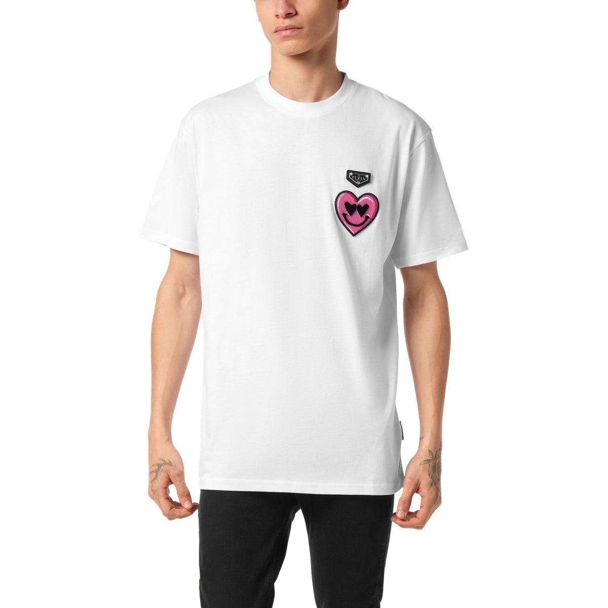 Round Neck T-Shirt Smile Patch
