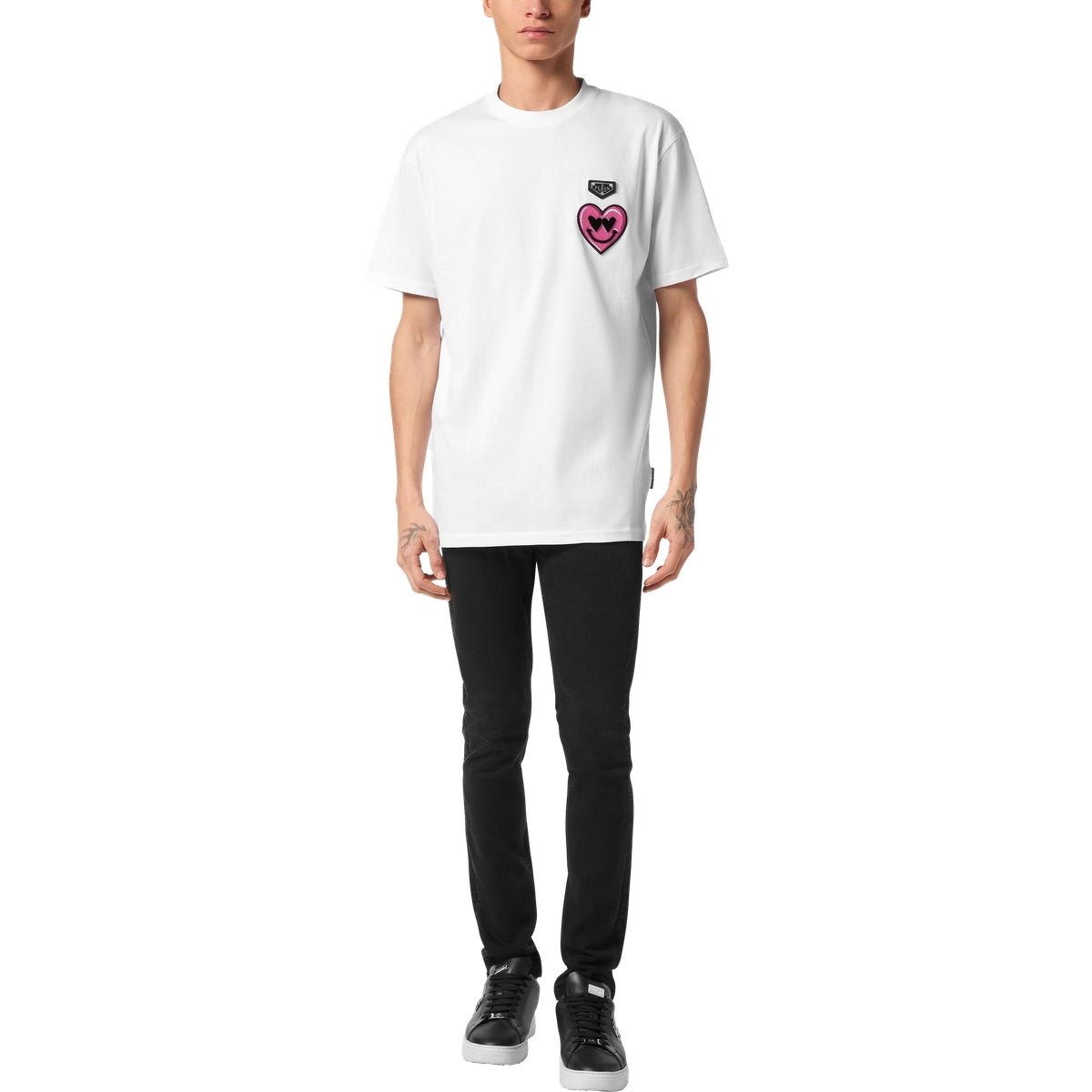 Round Neck T-Shirt Smile Patch
