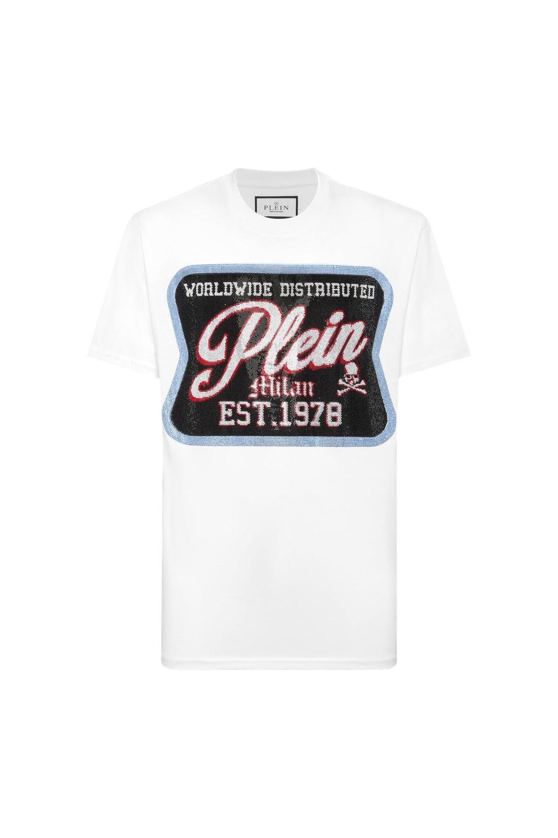 Philipp Plein Round Neck T-Shirt Patch Plein Milan, Shirts