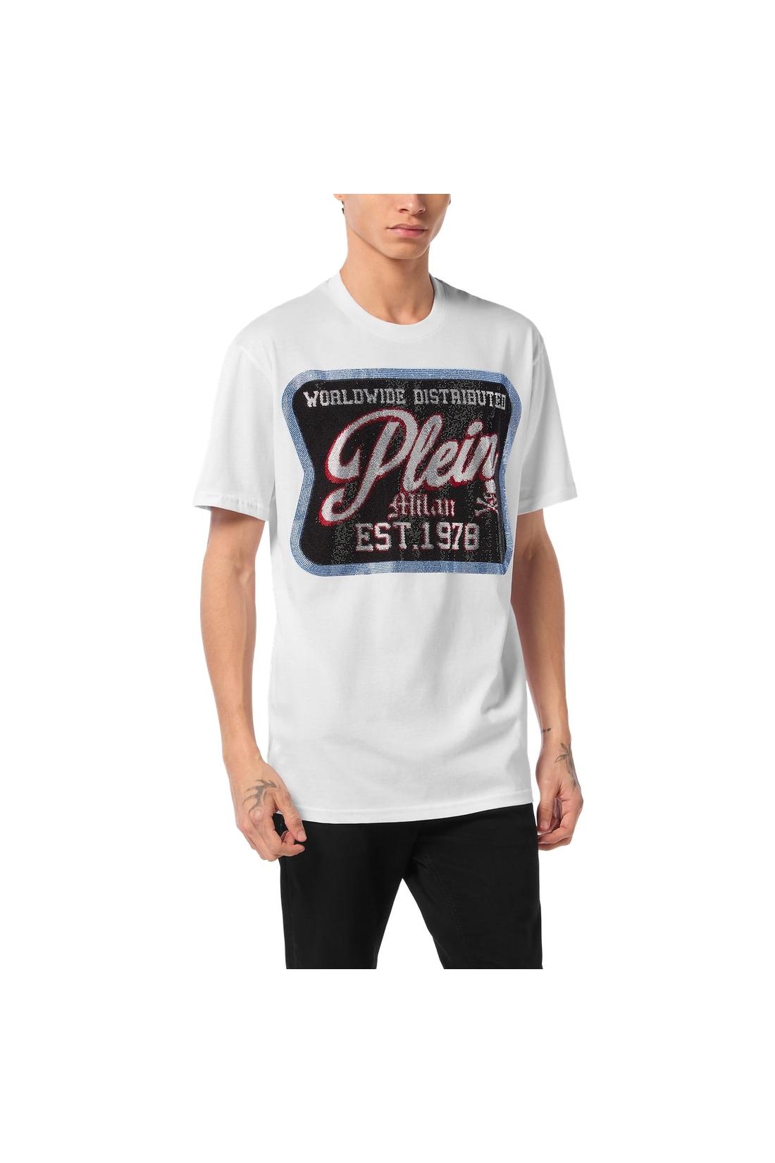 Philipp Plein Round Neck T-Shirt Patch Plein Milan, Shirts