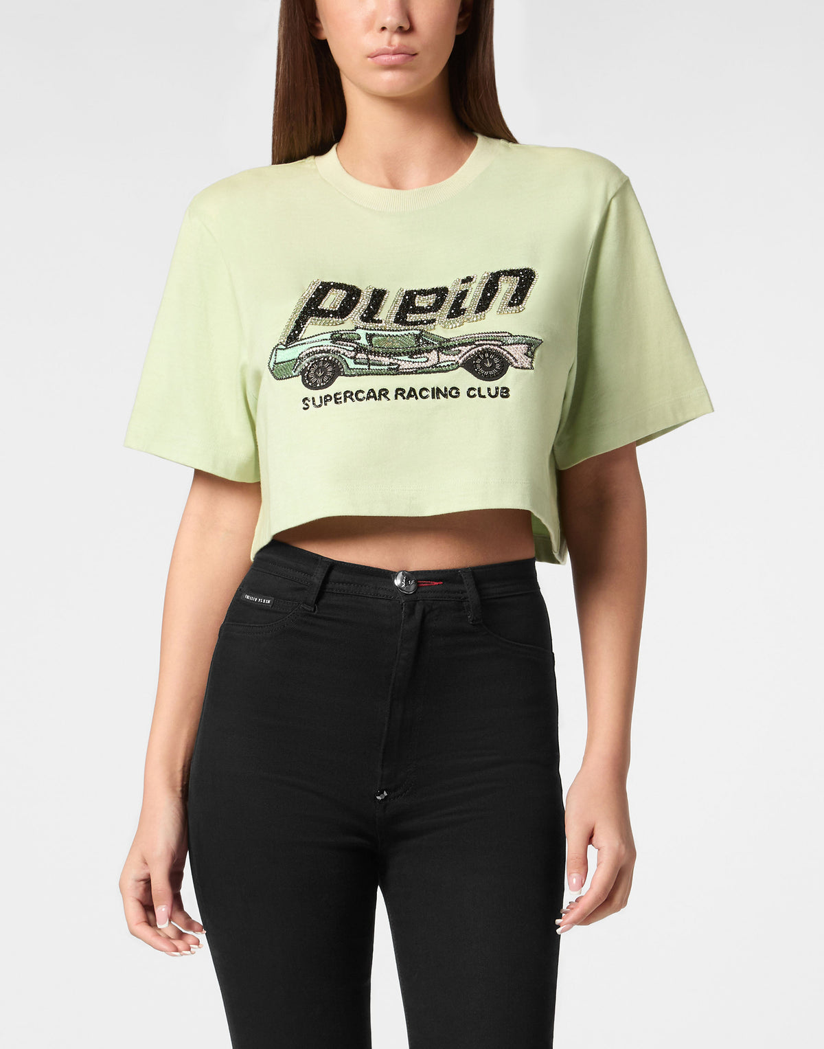 T-shirt Crop Plein Car