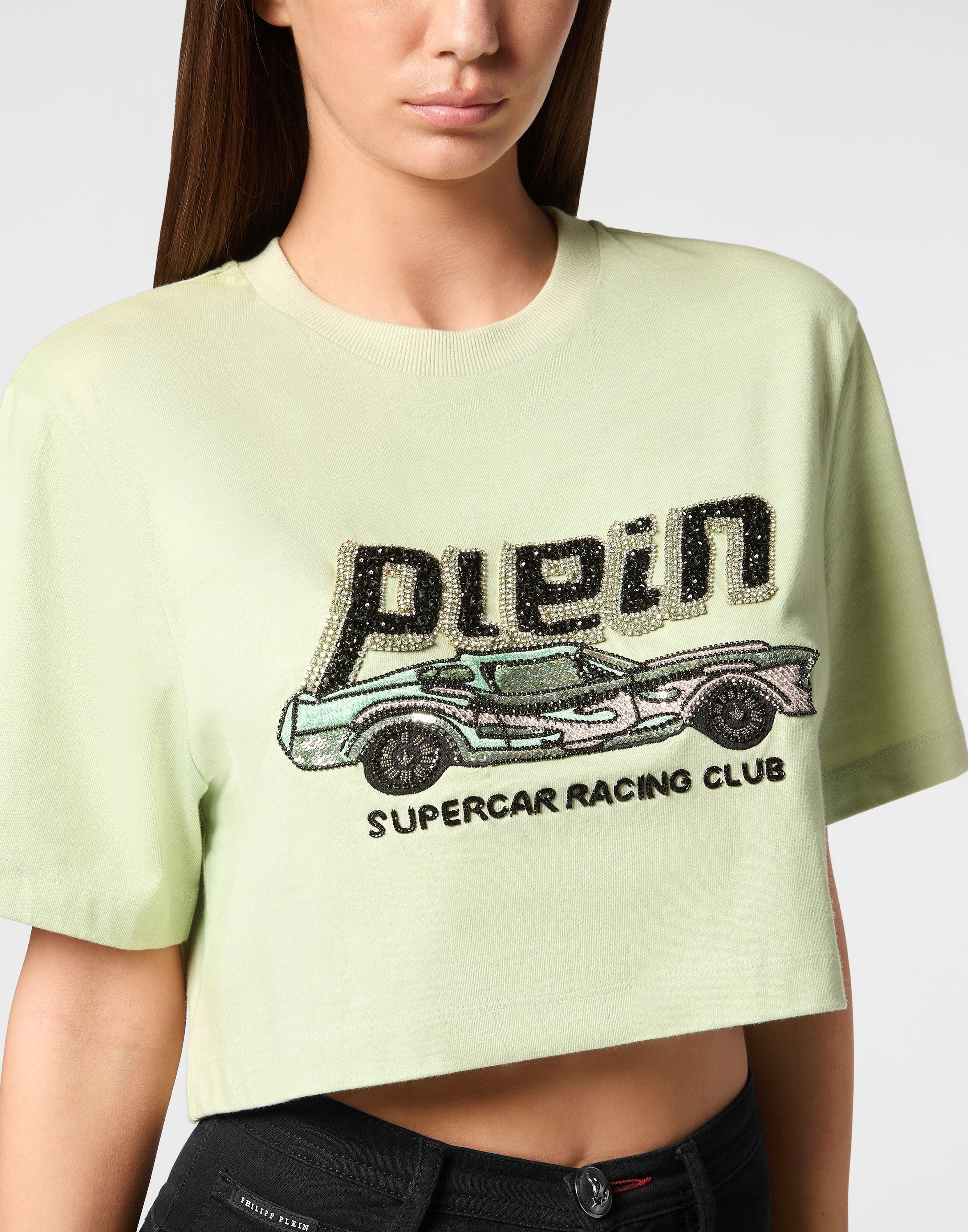 T-shirt Crop Plein Car