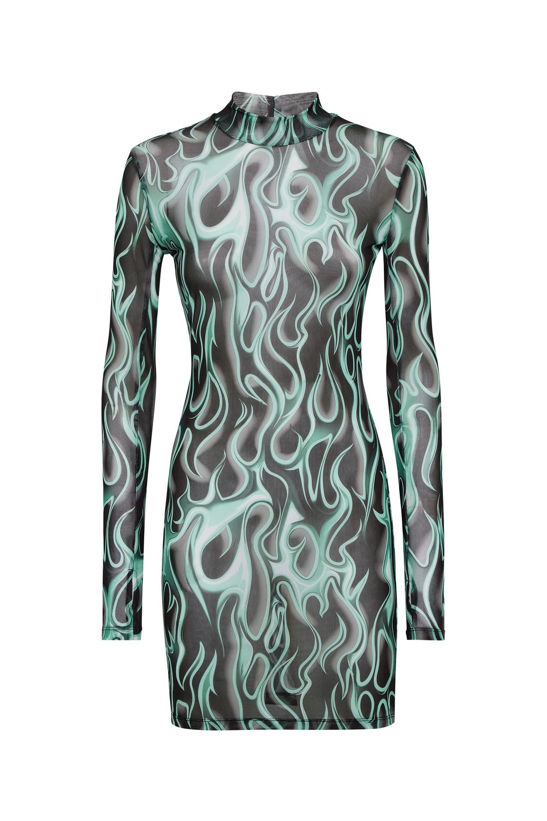 Philipp Plein Tulle Mini Dress LS Flame, Kleider & Röcke