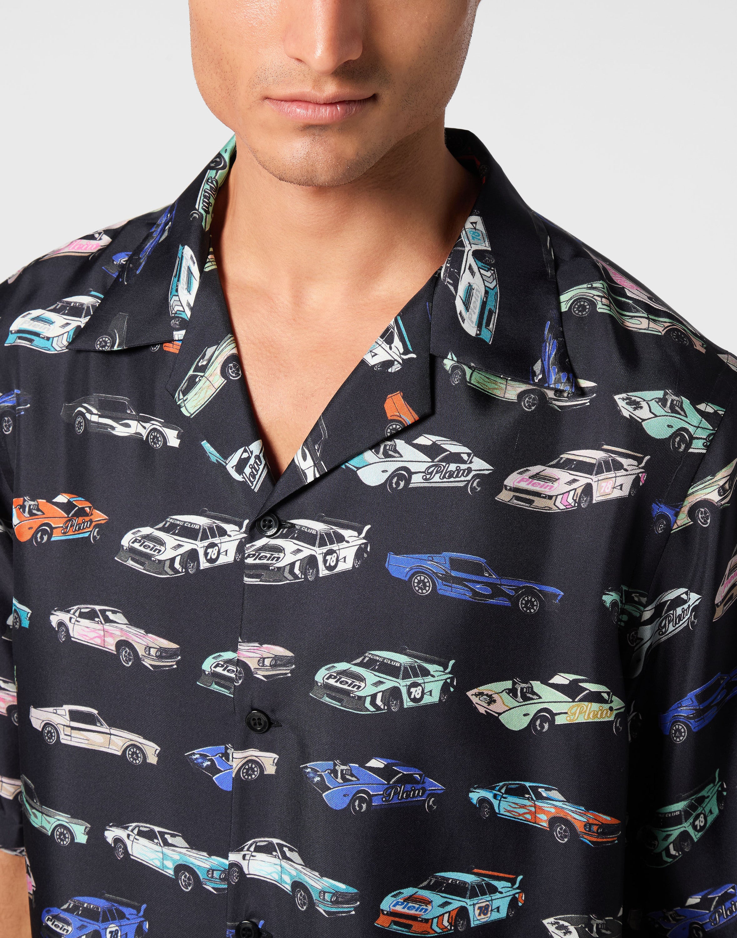 Silk Bowling Shirt SS Cars Racing
