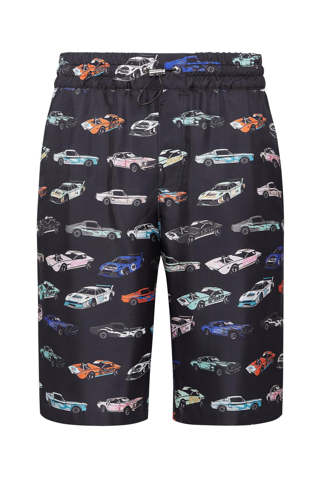 Philipp Plein Silk Cool Kid Shorts Cars Racing, Hosen