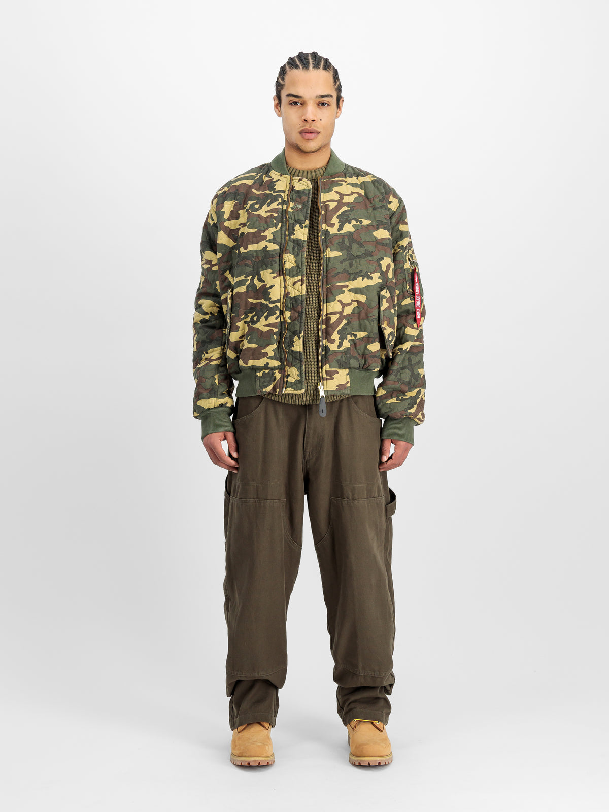 MA-1 Quilted Camouflage Loose Bomber Jacket