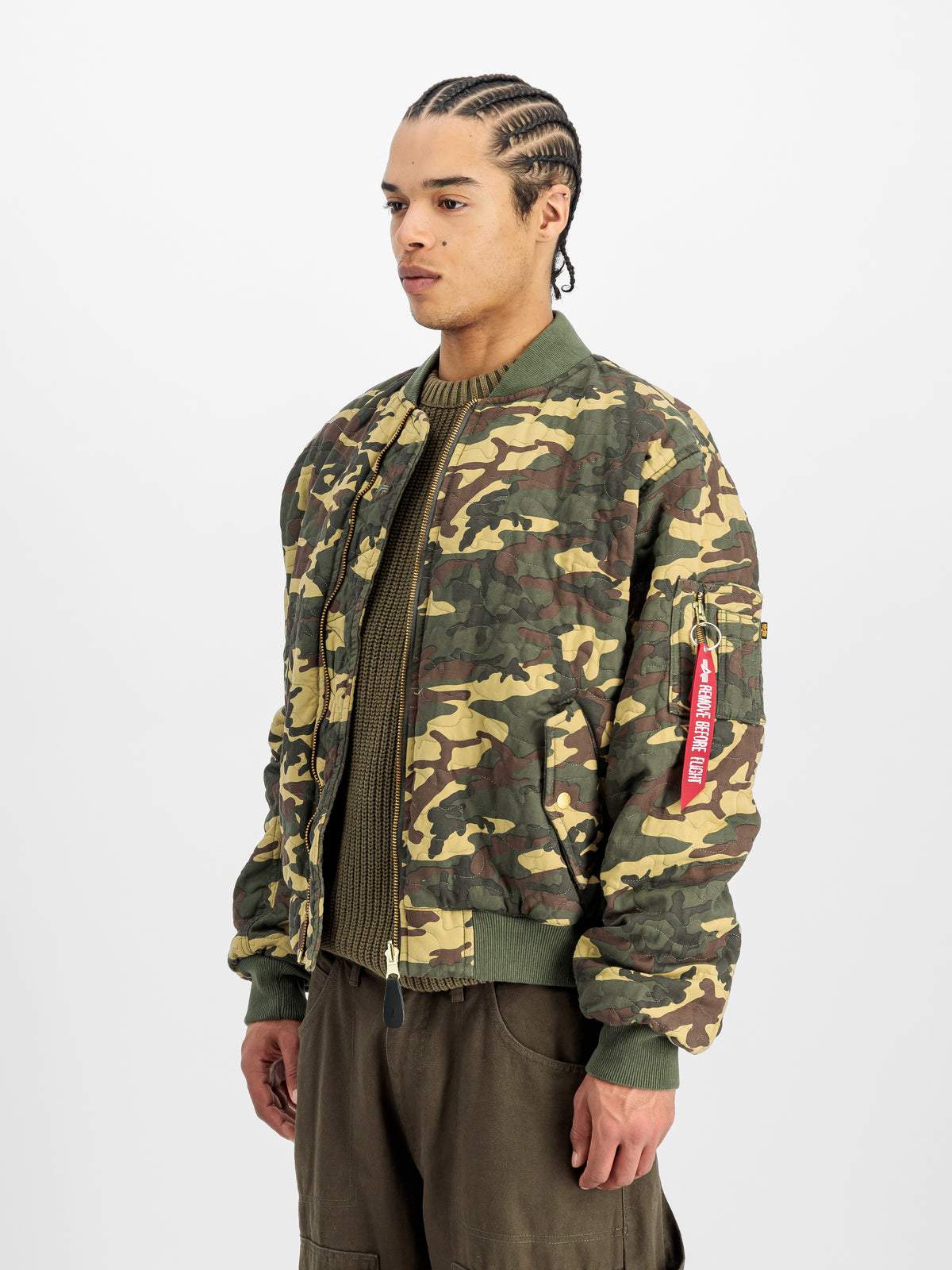 MA-1 Quilted Camouflage Loose Bomber Jacket