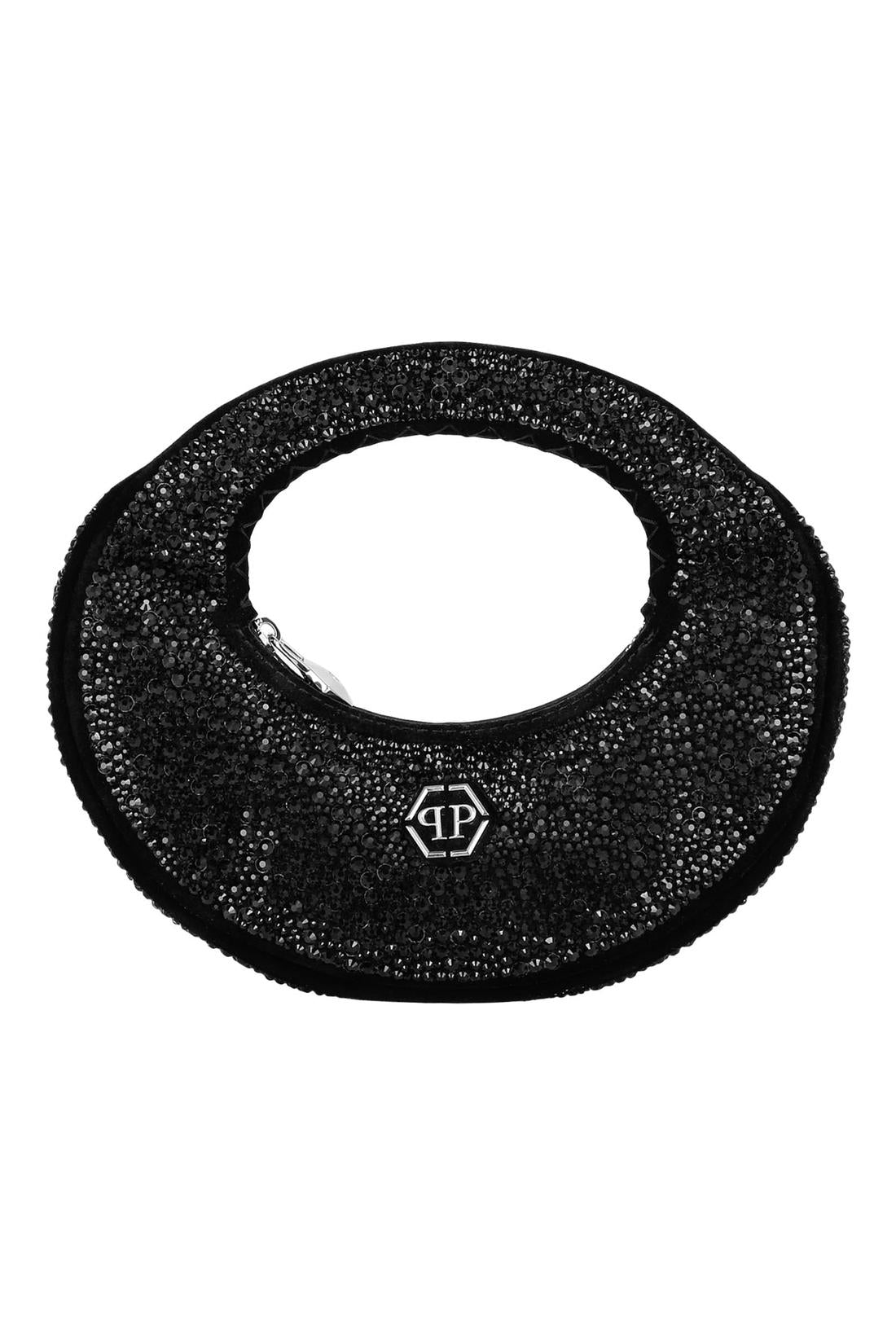 Philipp Plein Suede Mini Handle Bag Strass, Taschen
