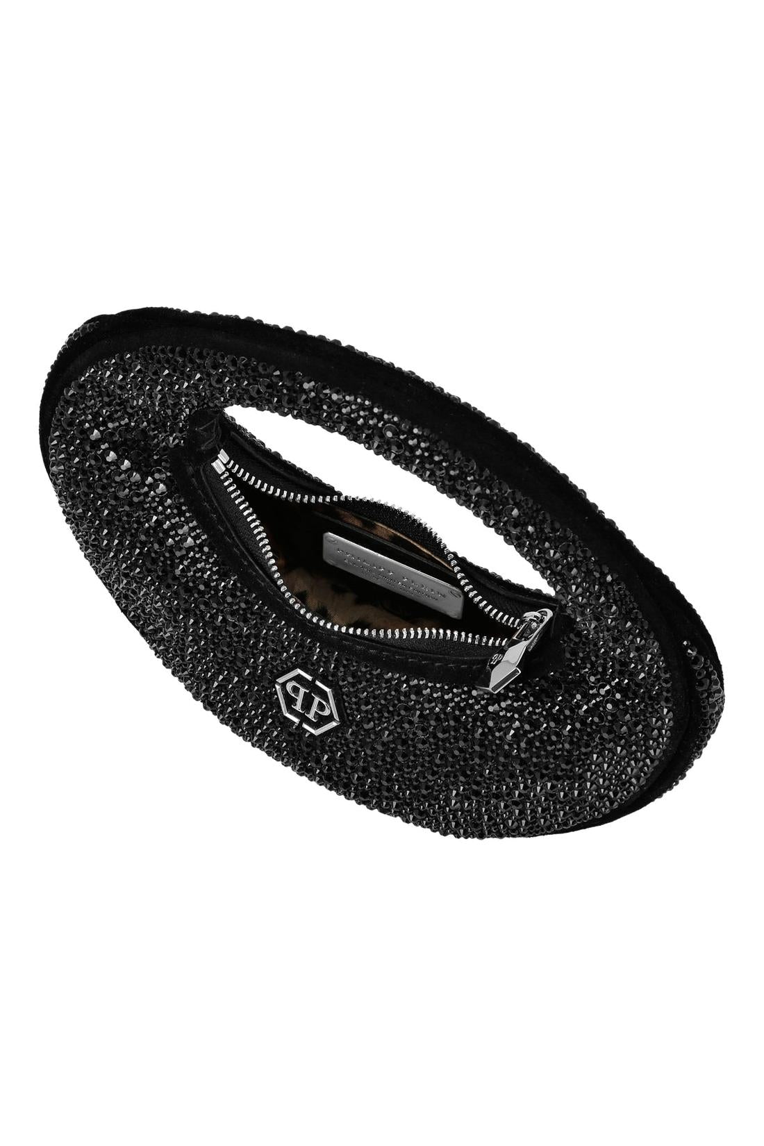 Philipp Plein Suede Mini Handle Bag Strass, Taschen