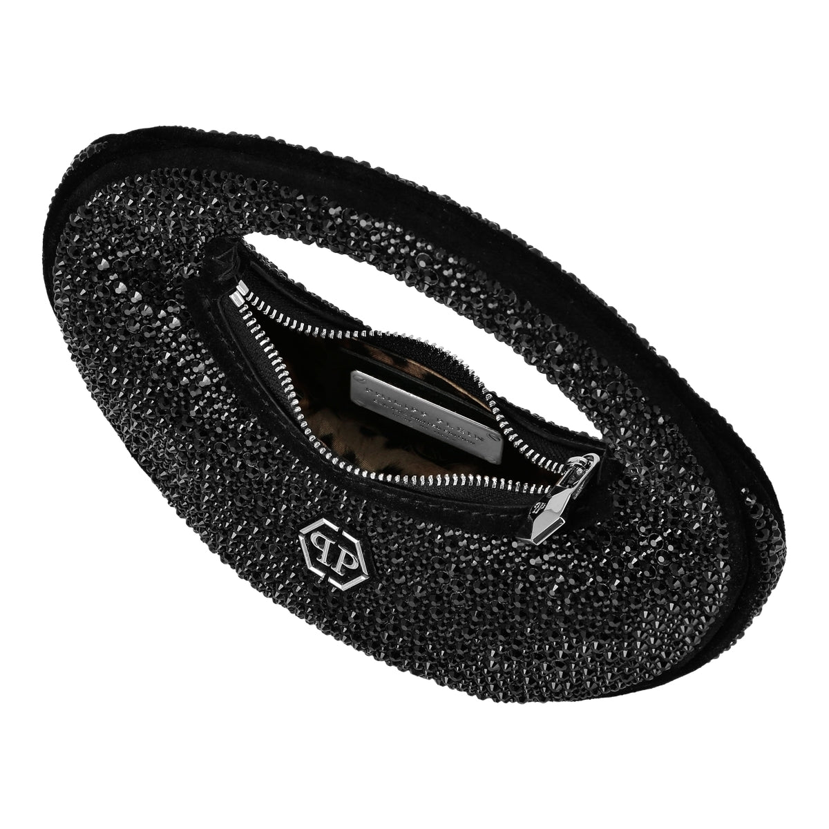 Suede Mini Handle Bag Strass
