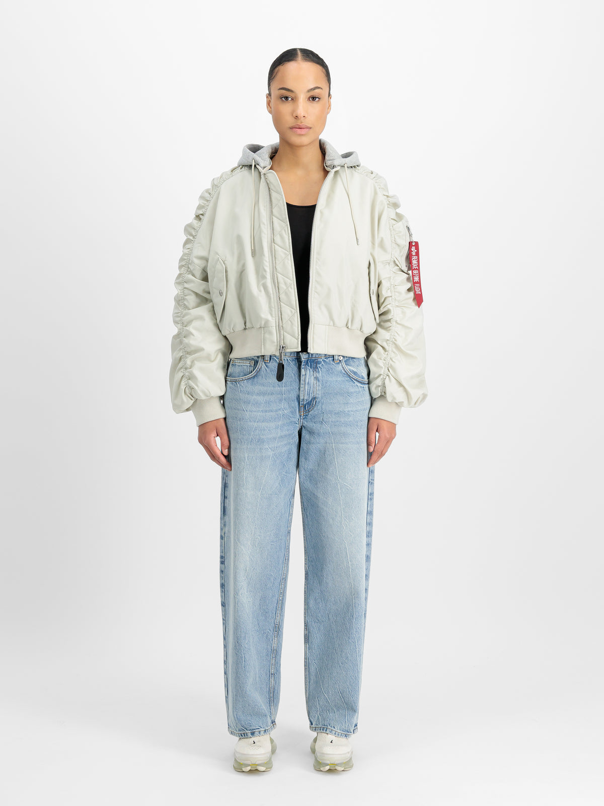 Short Hooded Light Loose Bomber Jacket Women