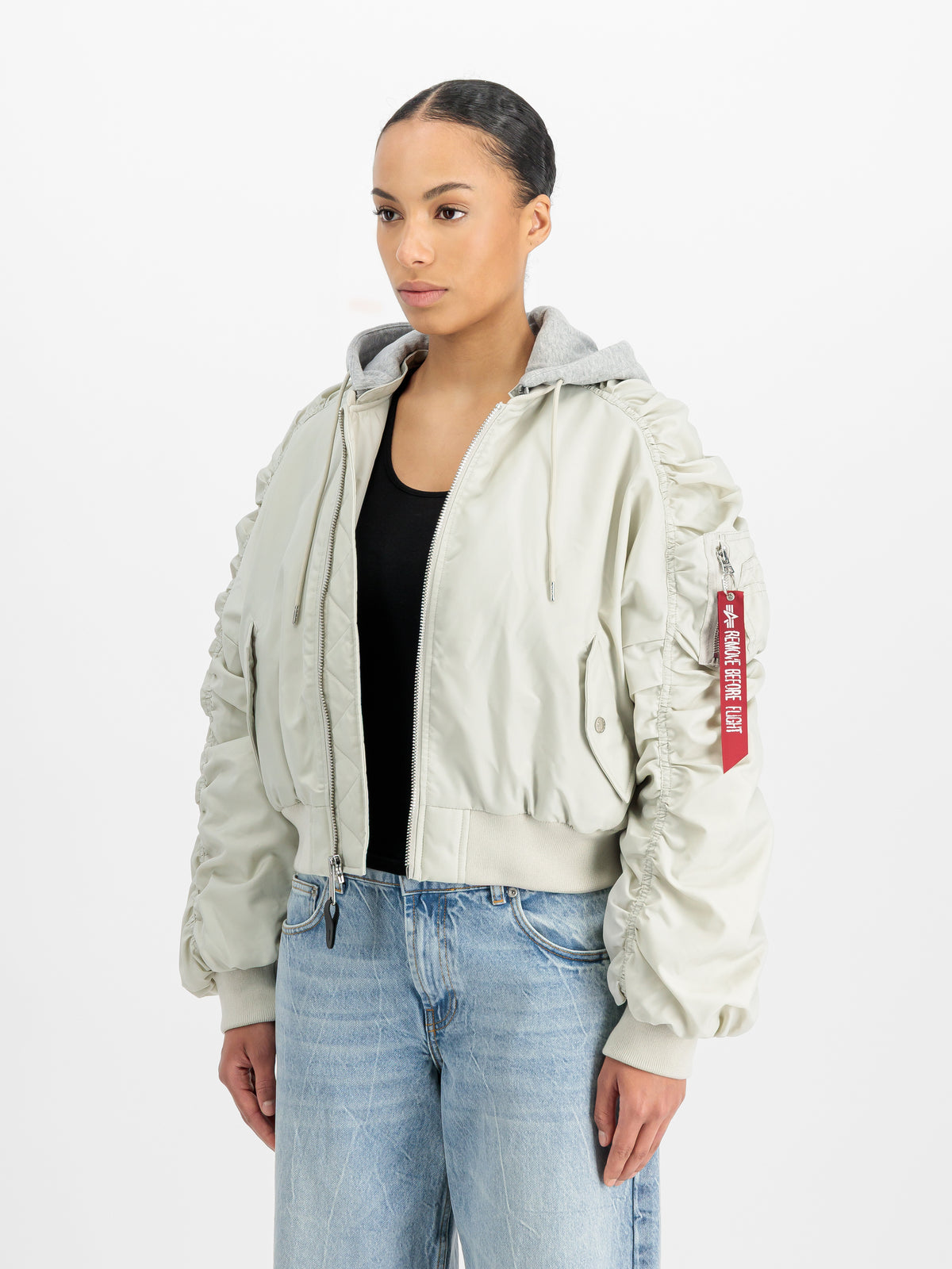 Short Hooded Light Loose Bomber Jacket Women