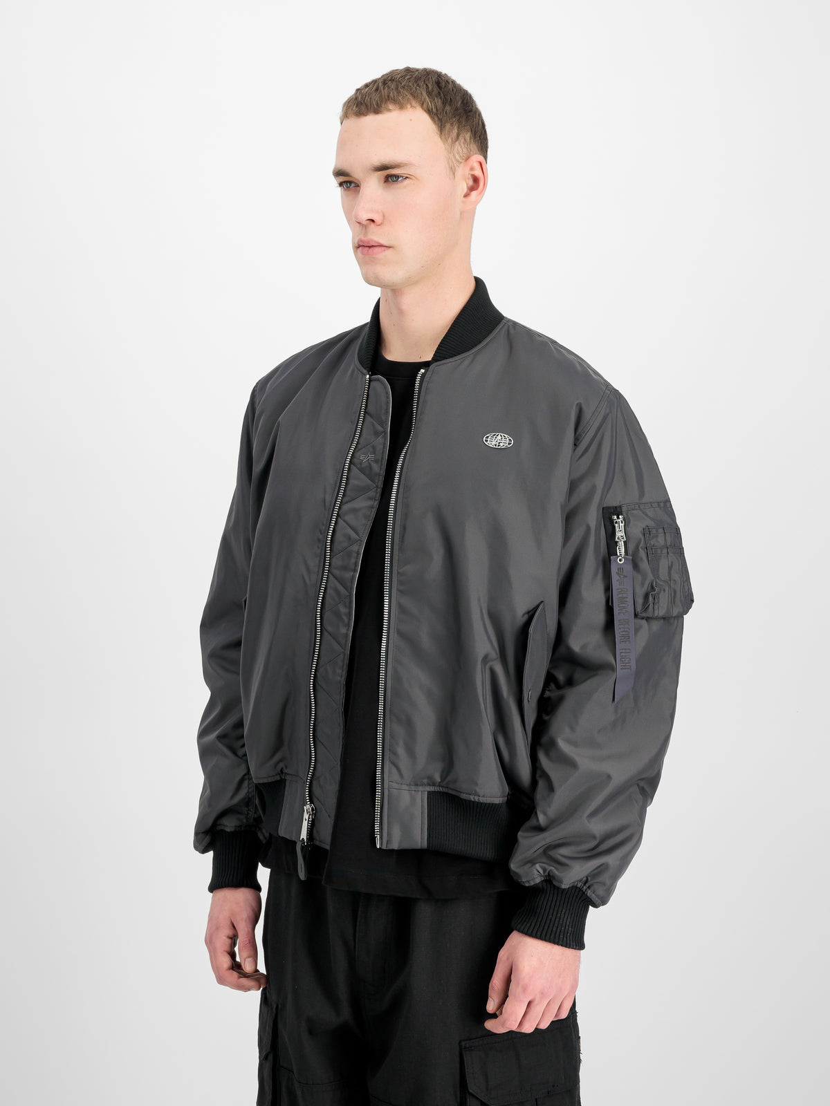 World Logo MA-1 Loose Bomber Jacket