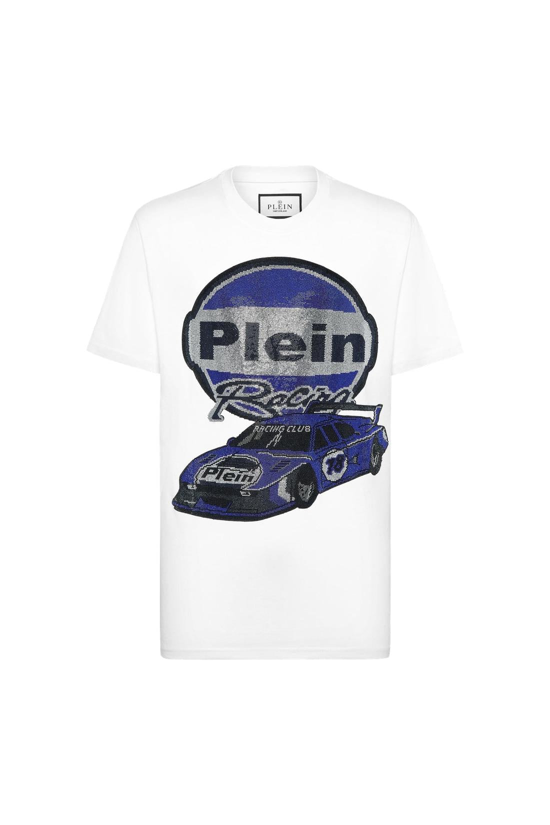 Philipp Plein Jersey T-shirt Round Neck SS Strass Cars Racing, Shirts