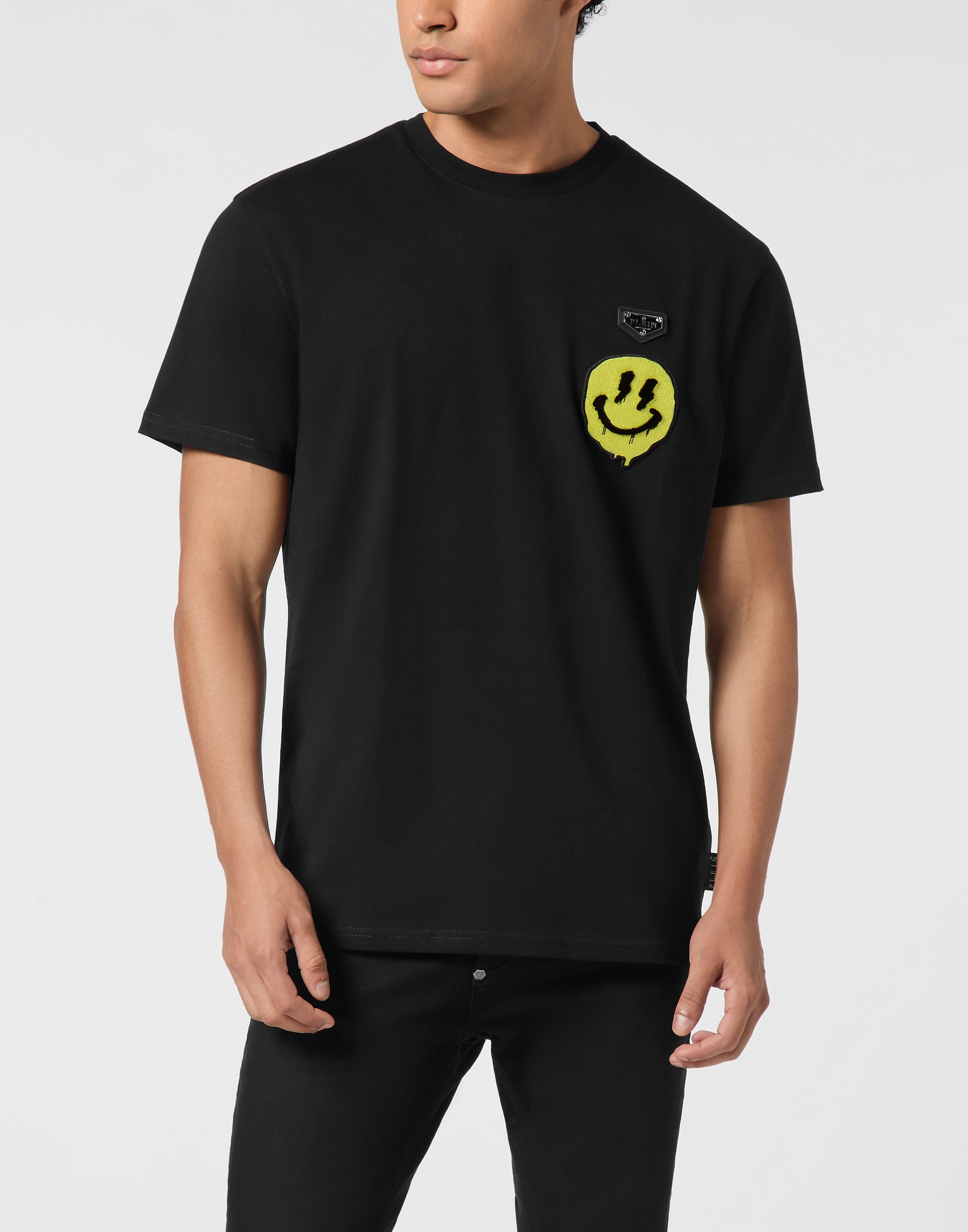 Round Neck T-Shirt Smile Patch
