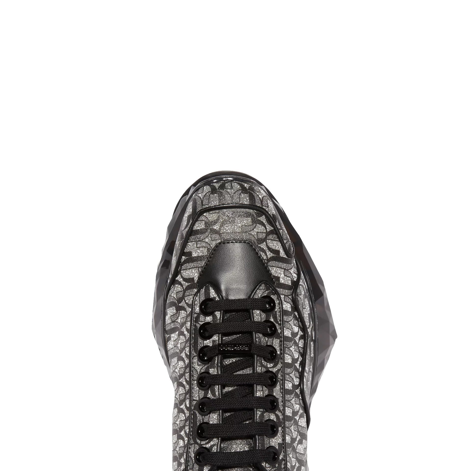 Jimmy Choo-Jimmy Choo Diamond JC Monogram Glitter Leather Sneakers-WOMEN SHOES-Black-Deal-Outlet-by-ARCHIVIST