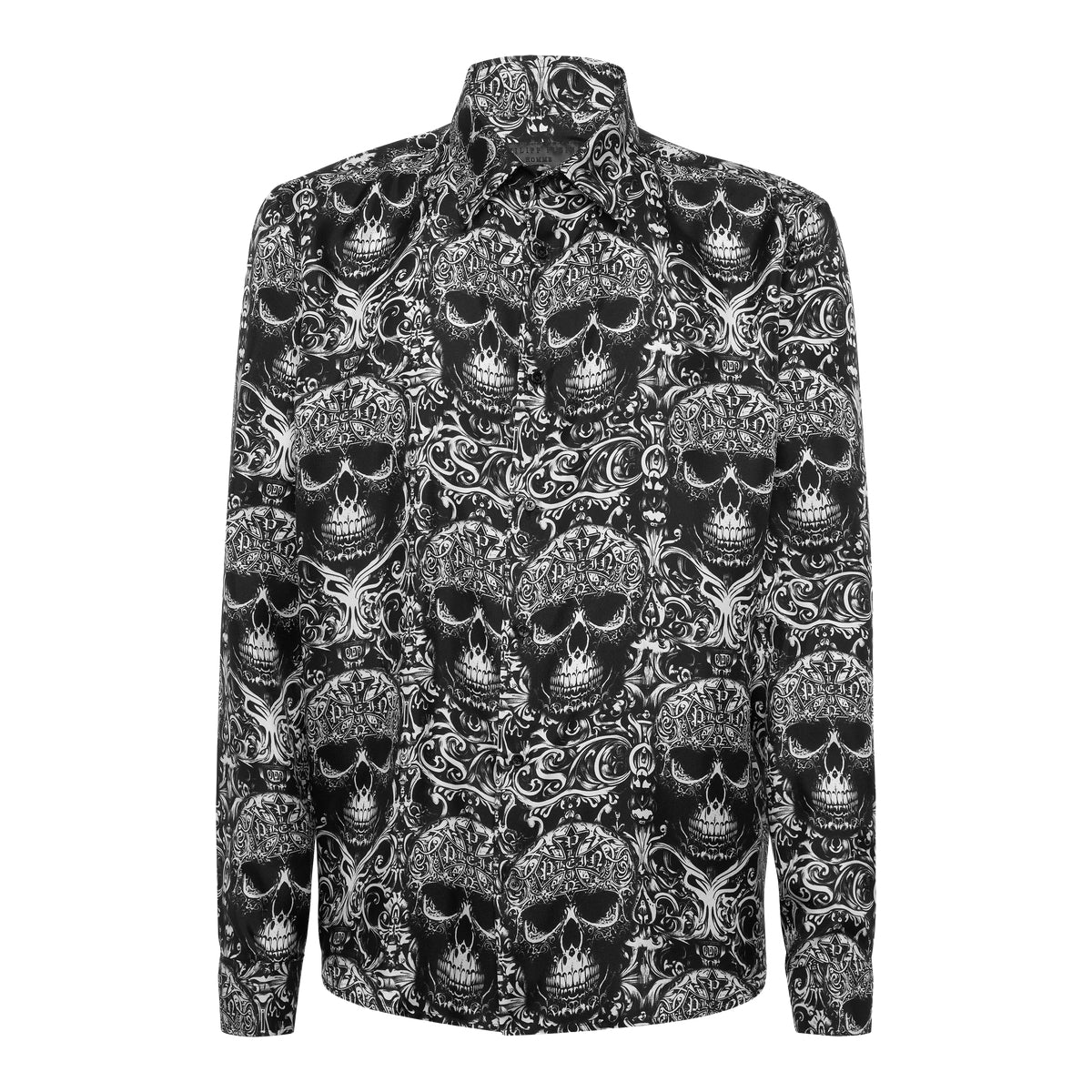 Printed Silk Shirt All Over Skull
