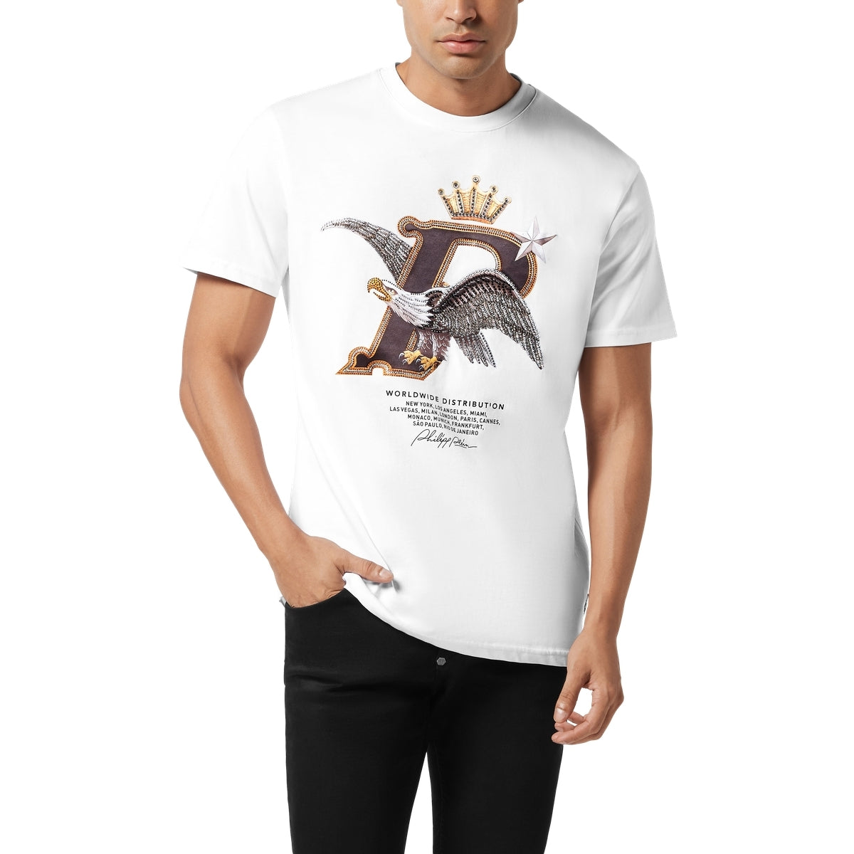 Round Neck T-Shirt Eagle Plein Worldwide