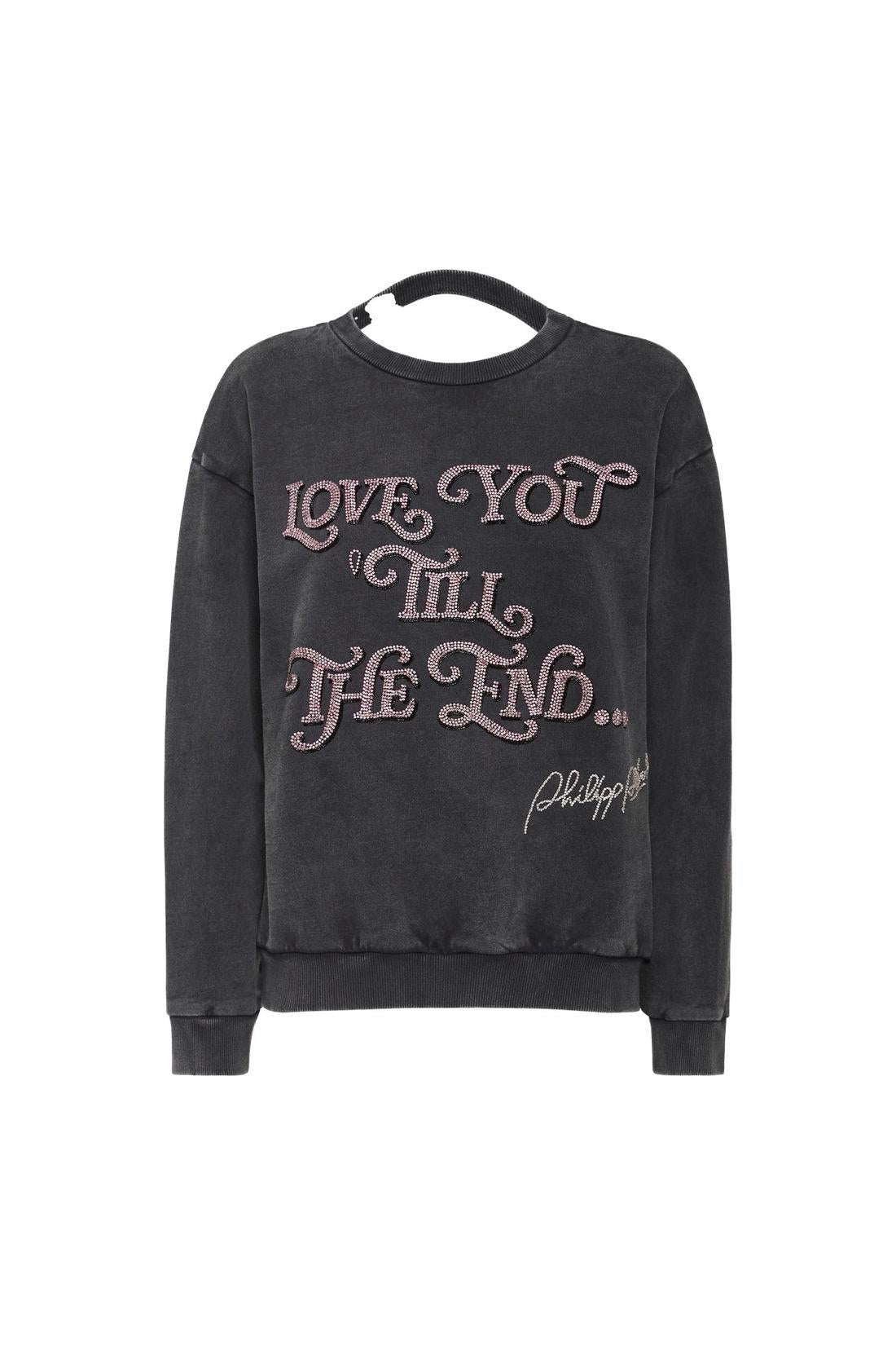 Philipp Plein Open Back Roundneck Sweatshirt Love Plein, Shirts