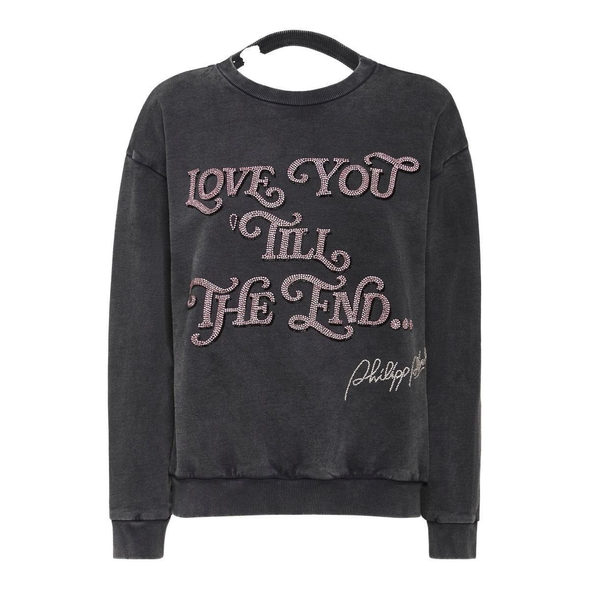 Open Back Roundneck Sweatshirt Love Plein