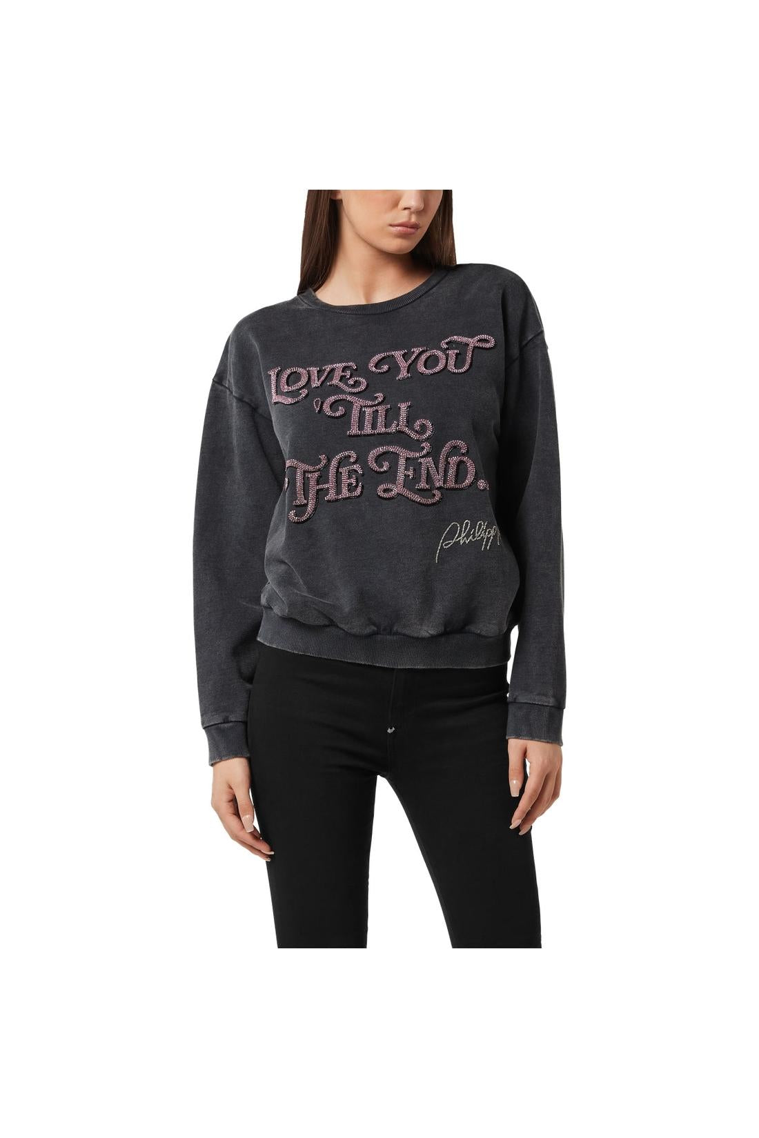 Philipp Plein Open Back Roundneck Sweatshirt Love Plein, Shirts