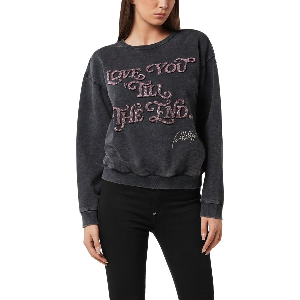 Open Back Roundneck Sweatshirt Love Plein