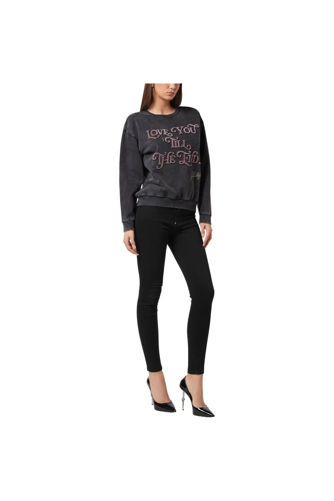 Philipp Plein Open Back Roundneck Sweatshirt Love Plein, Shirts
