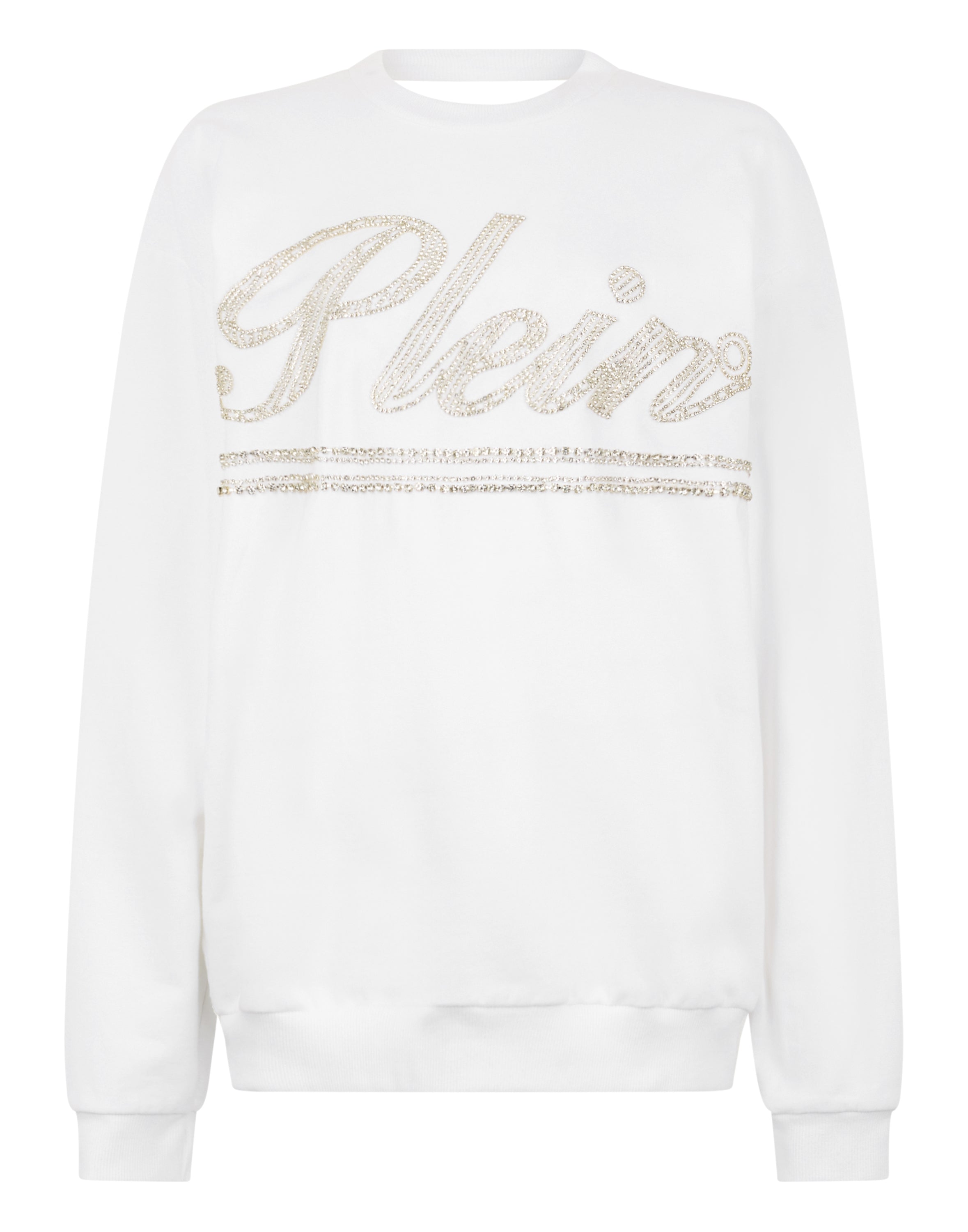 Washed Open Back Sweatshirt Strass Signature