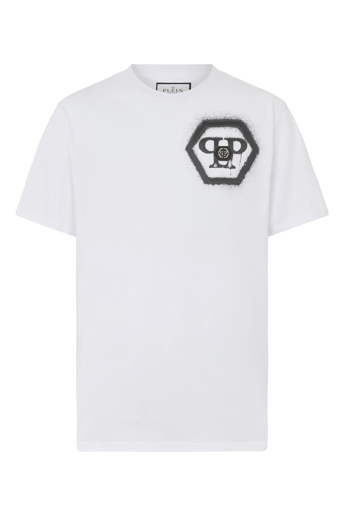 Philipp Plein Round Neck T-Shirt Spray Hexagon, Shirts
