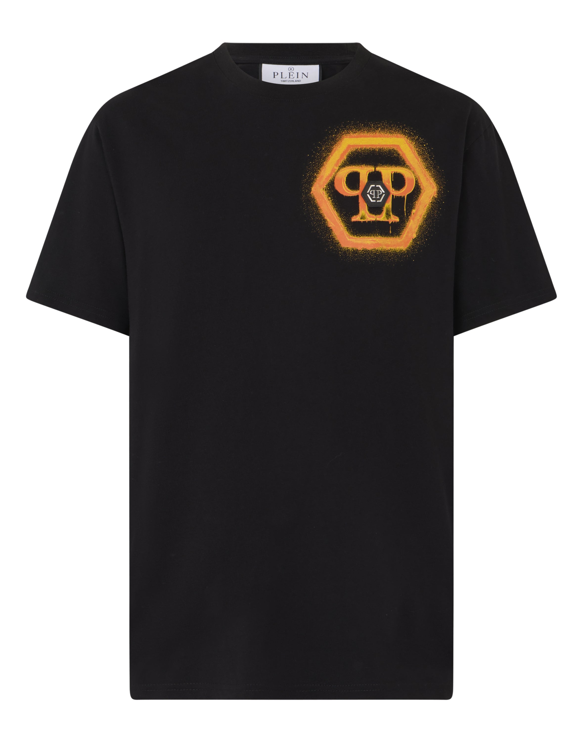 Round Neck T-Shirt Spray Hexagon