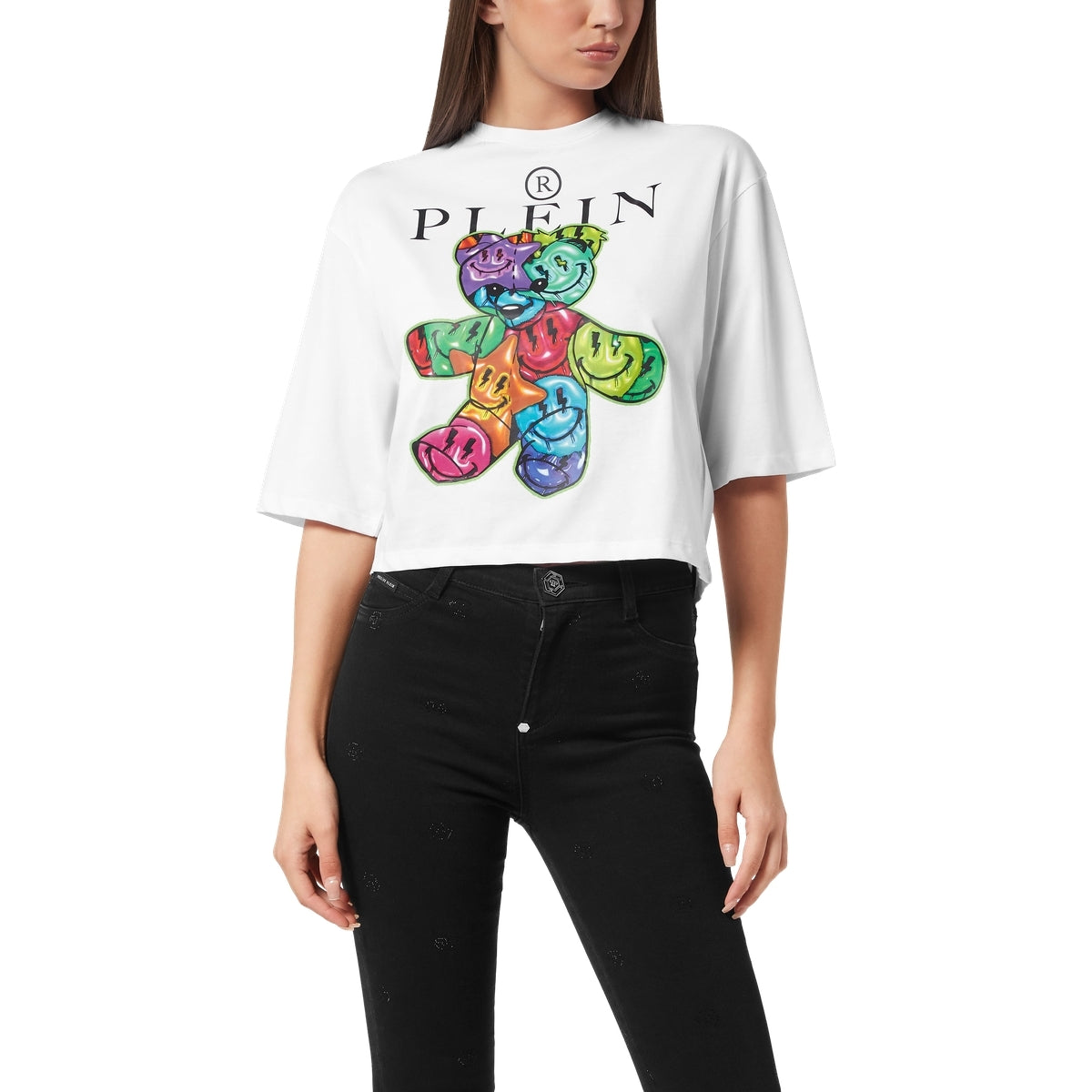 Cropped T-Shirt Round Neck Teddy