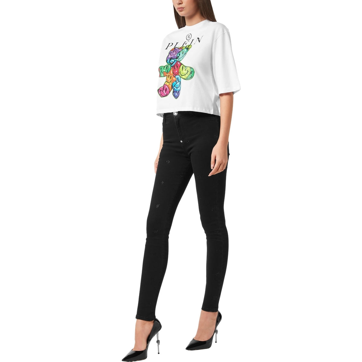 Cropped T-Shirt Round Neck Teddy