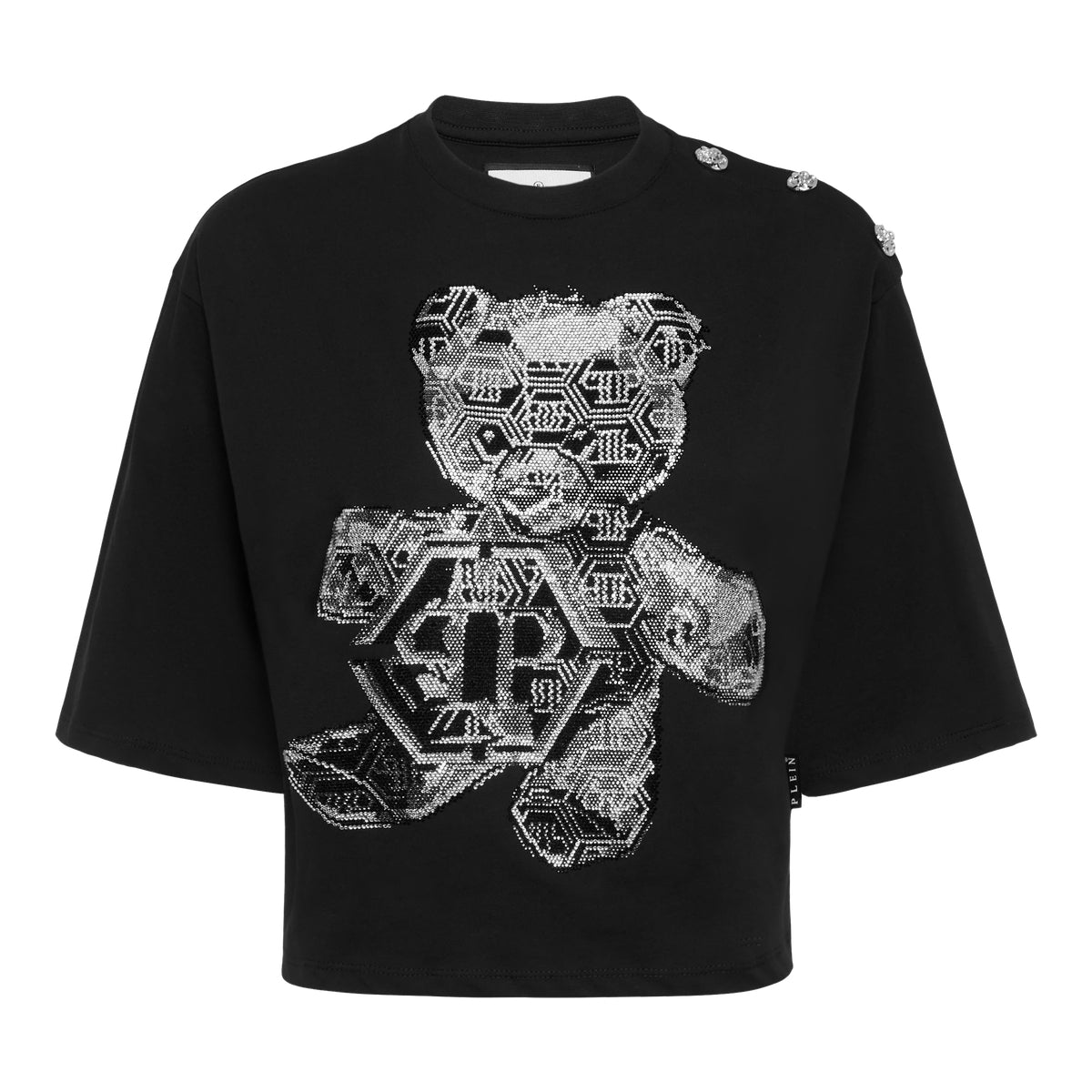 Cropped Round Neck T-Shirt 3D Teddy