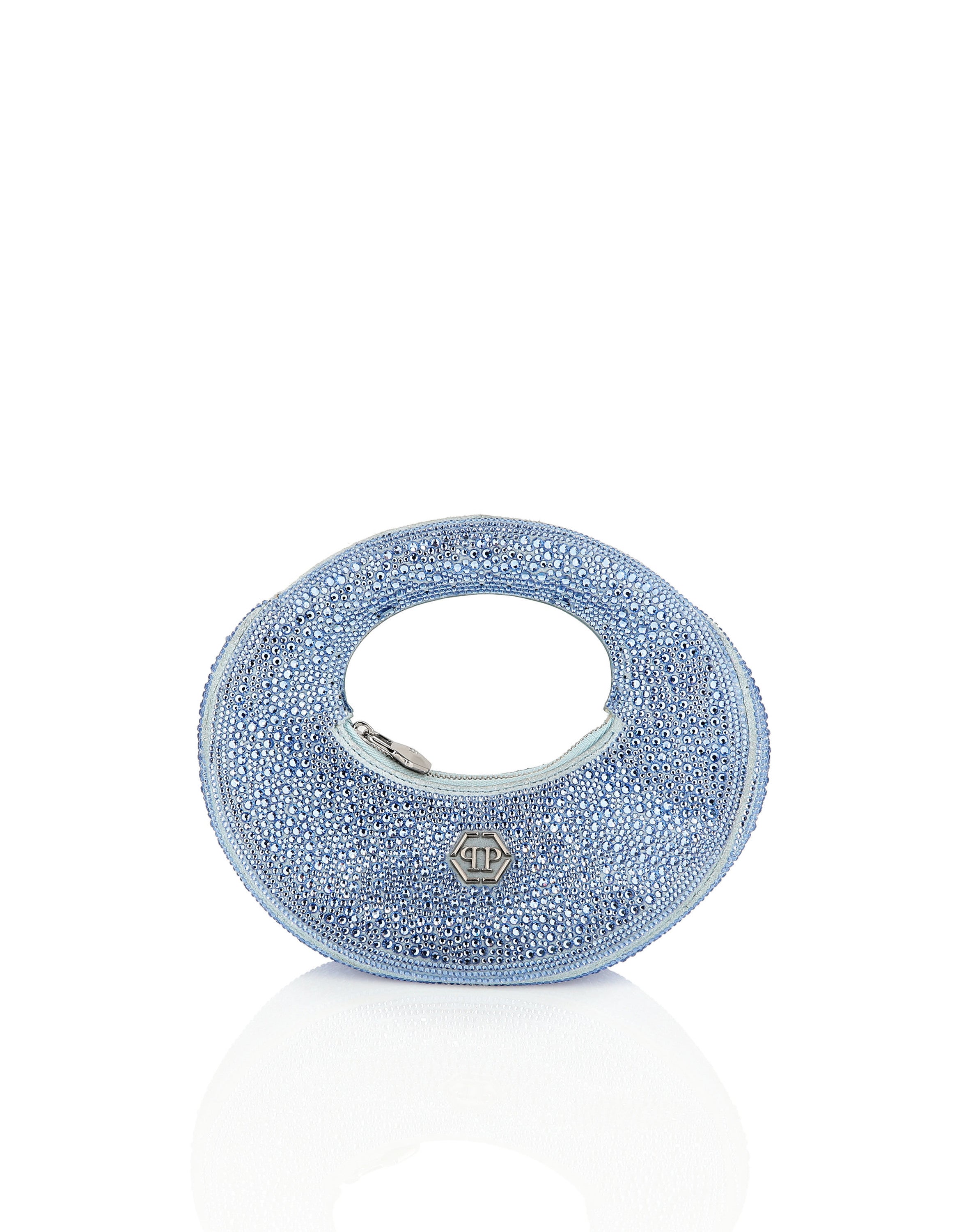 Suede Mini Handle Bag Strass