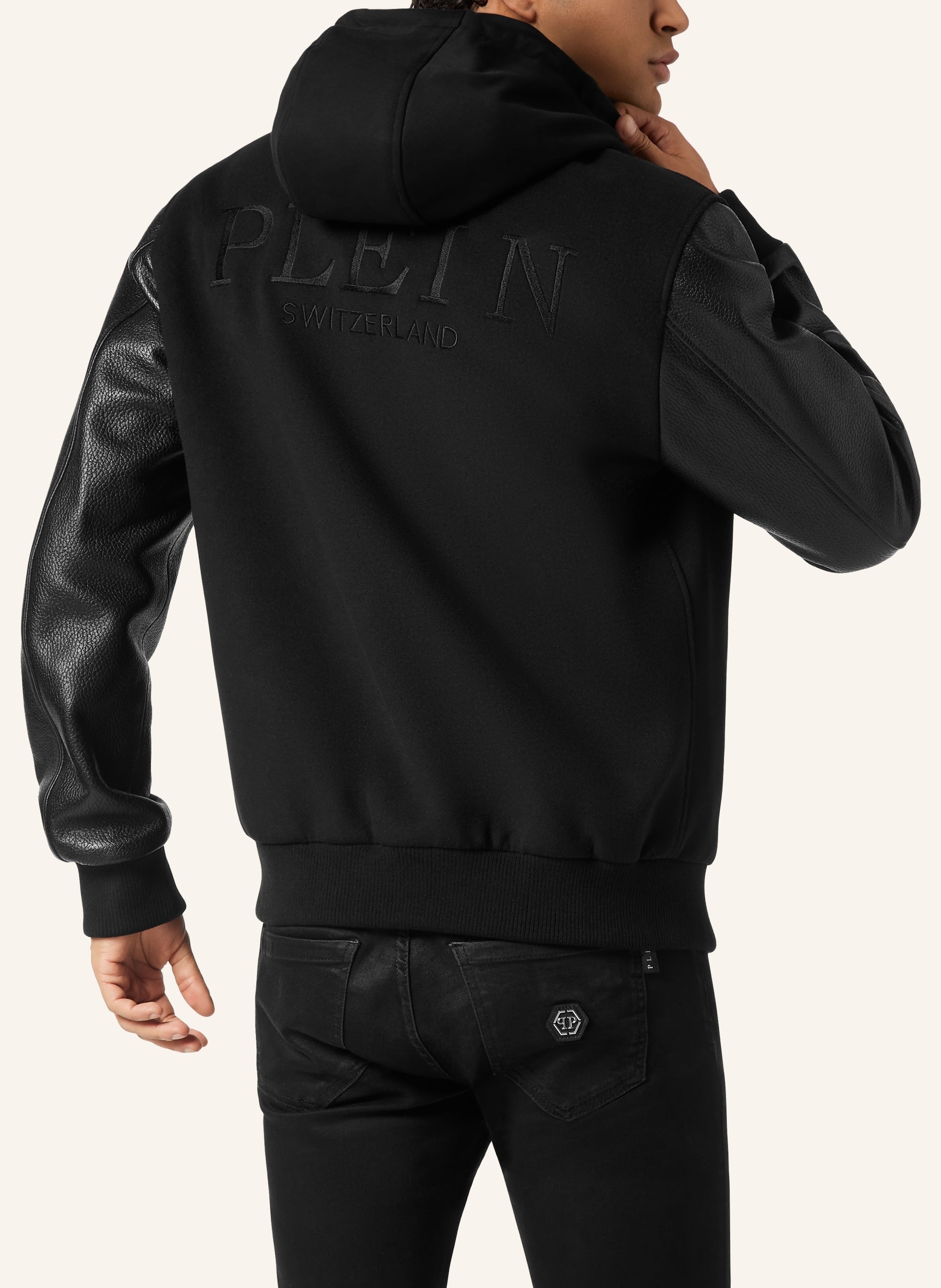 Hooded Varsity Bomber Jacket