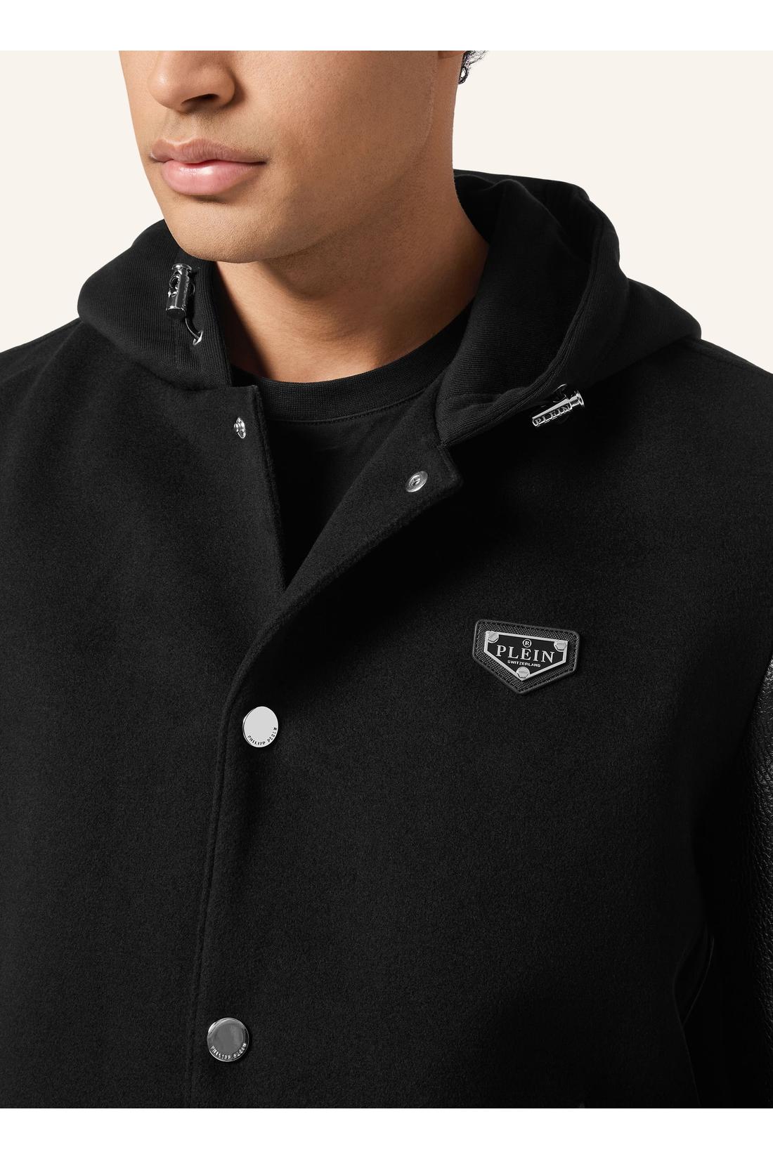 Philipp Plein Hooded Varsity Bomber Jacket, Jacken & Mäntel