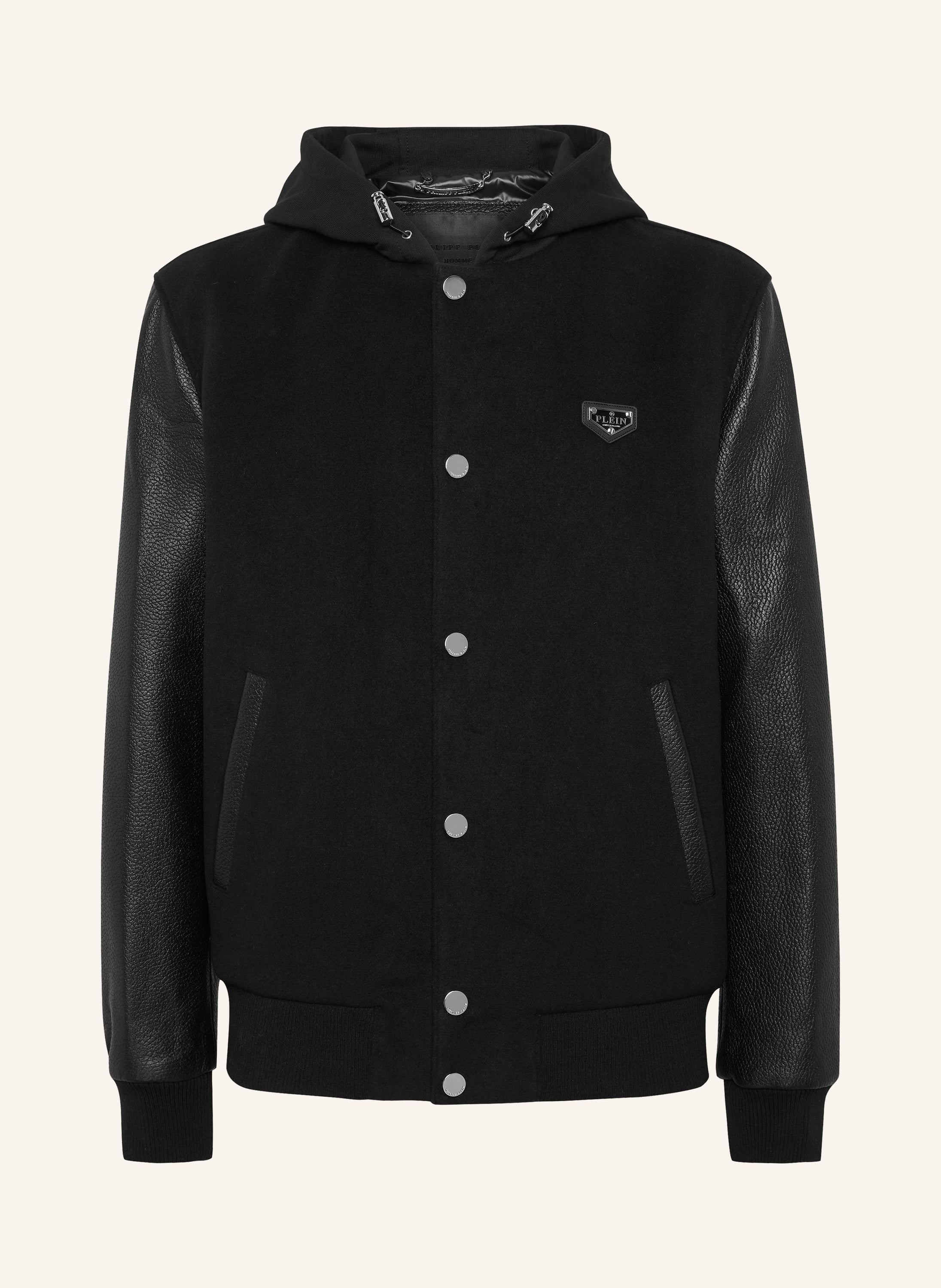 Hooded Varsity Bomber Jacket