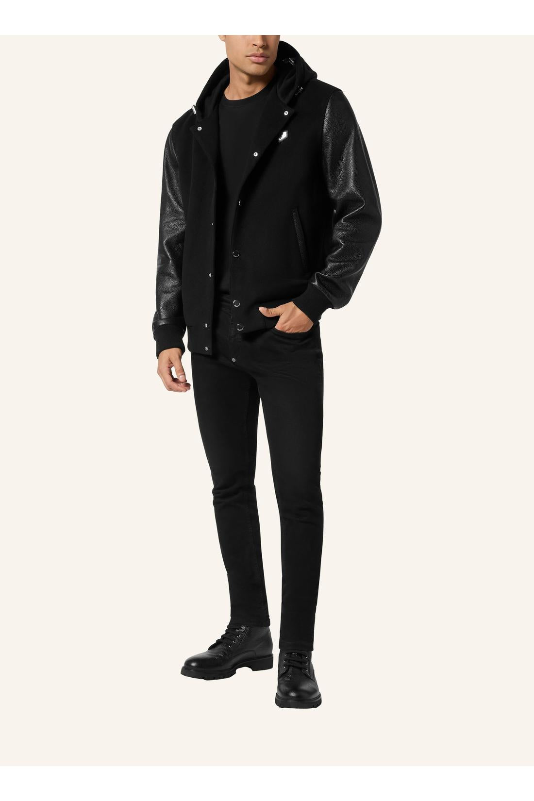 Philipp Plein Hooded Varsity Bomber Jacket, Jacken & Mäntel